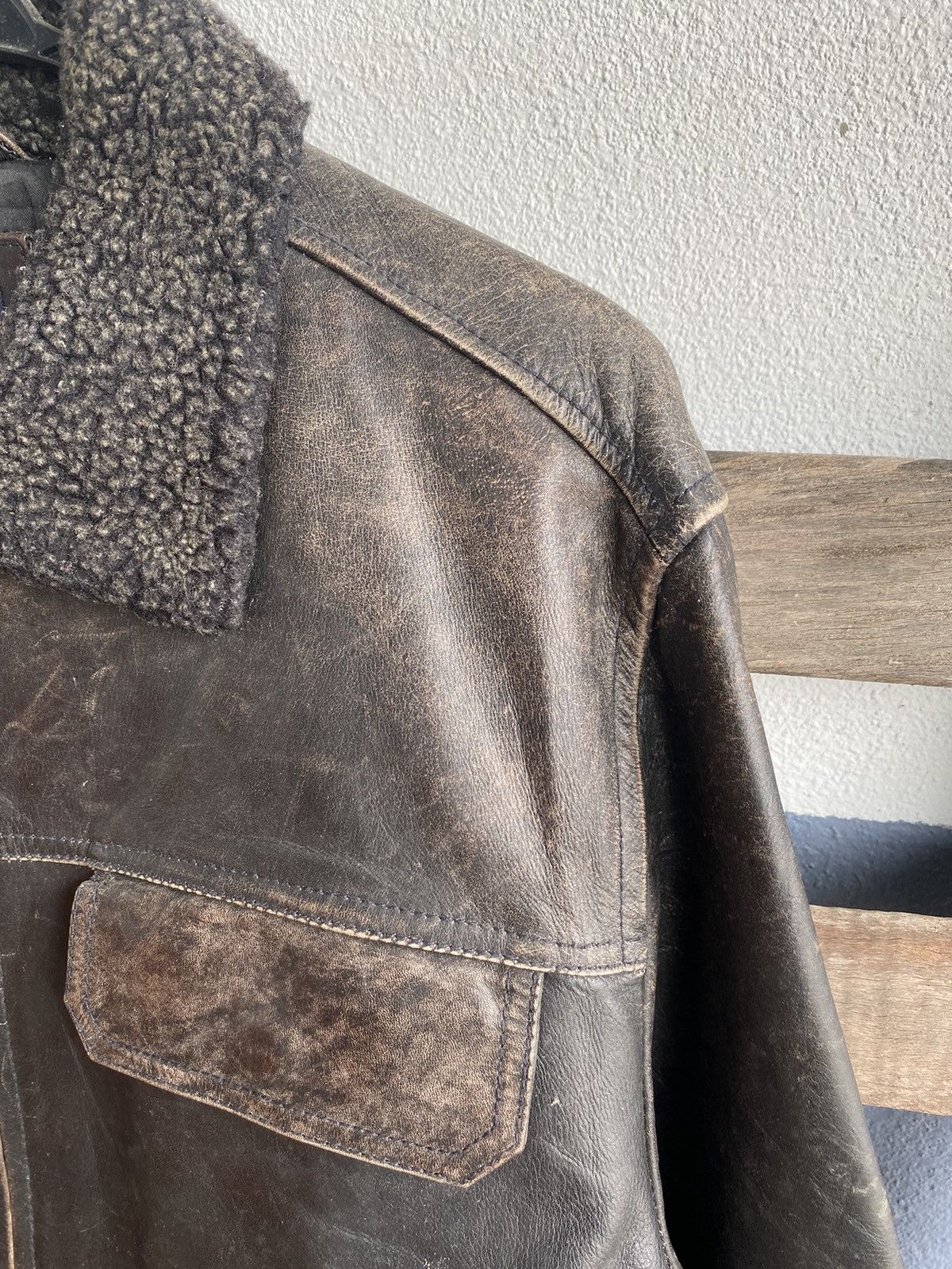 Gap Vintage Gap Sun Faded Leather Jacket Size US M / EU 48-50 / 2 - 6 Thumbnail