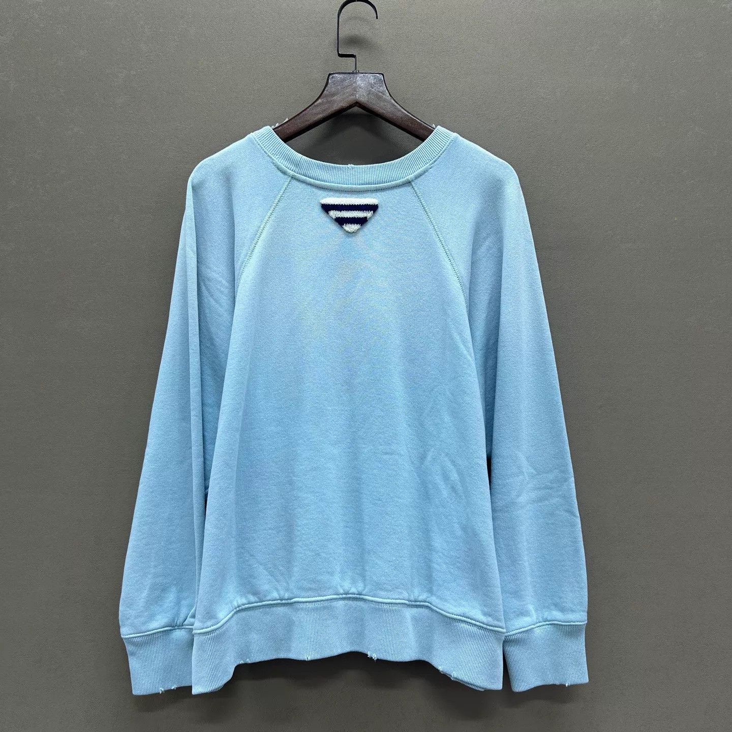 Prada Prada Distressed Washed Blue Logo Crewneck Sweat M Size M / US 6-8 / IT 42-44 - 2 Thumbnail