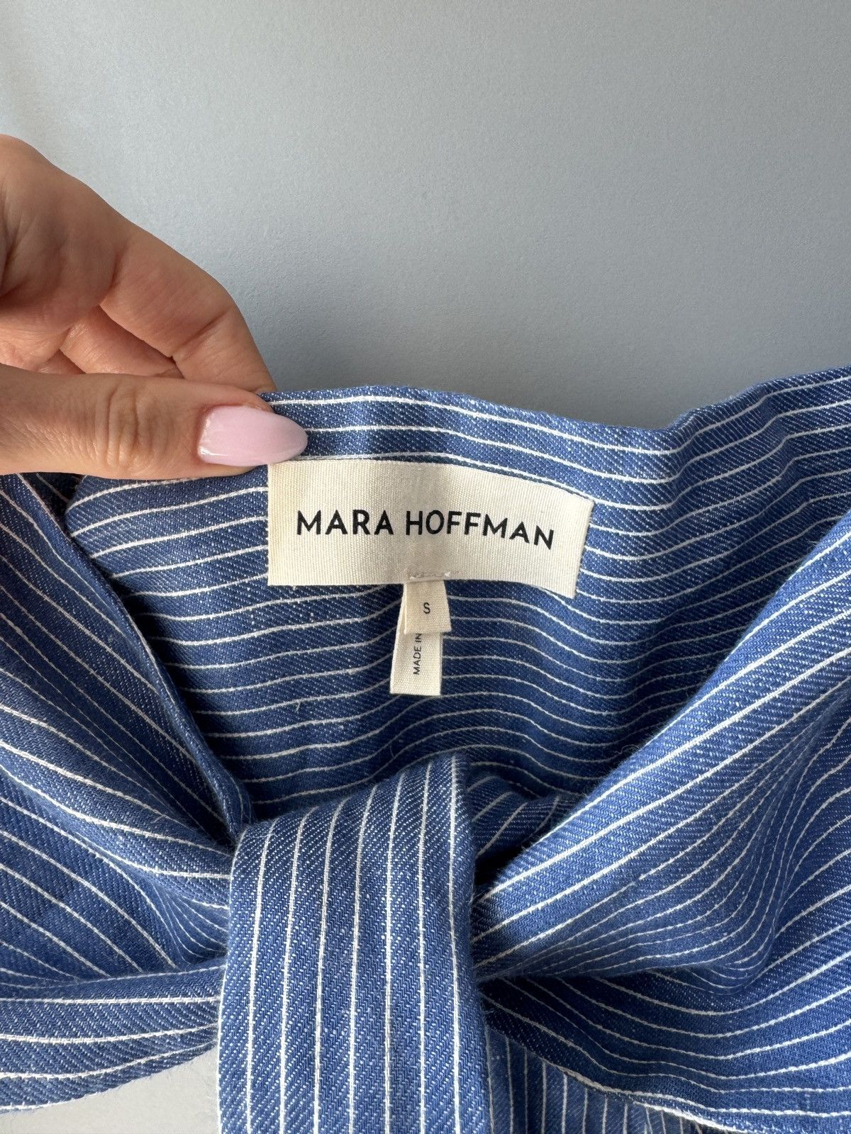 Mara Hoffman Mara Hoffman Organic Linen Striped Blue Top Size S / US 4 / IT 40 - 3 Thumbnail