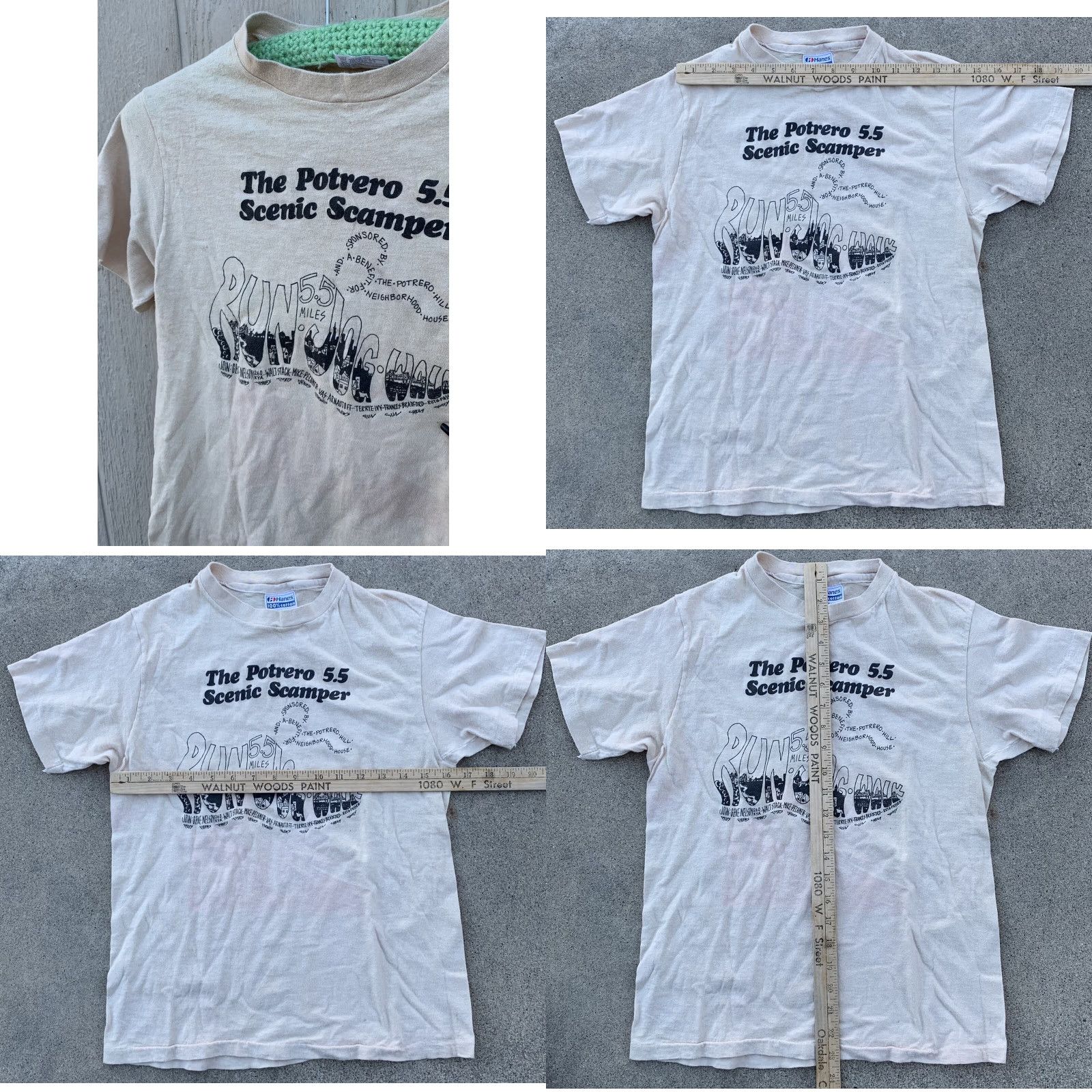 Hanes vintage Hanes The Potrero 5.5 Scenic Scamper Run Jog Walk t-shirt Beige M 80s Graphic Tee Mens Shirt Short Sleeve Vintage 1980s 80s Size US M / EU 48-50 / 2 - 8 Thumbnail