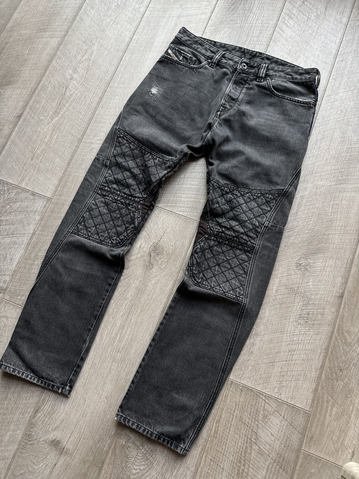 Diesel Diesel Biker Paint Drip Slim Fit Distressed Jeans Denim Size US 31 - 2 Thumbnail