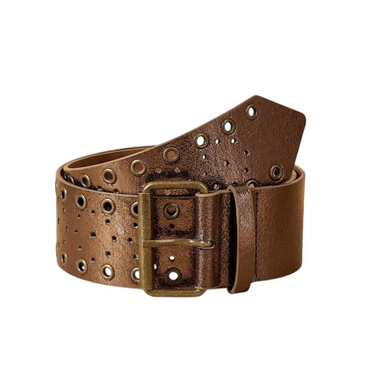 Japanese Brand Y2K Metallic Chunky Oversized Buckle Boho Belt OS Size ONE SIZE - 5 Thumbnail