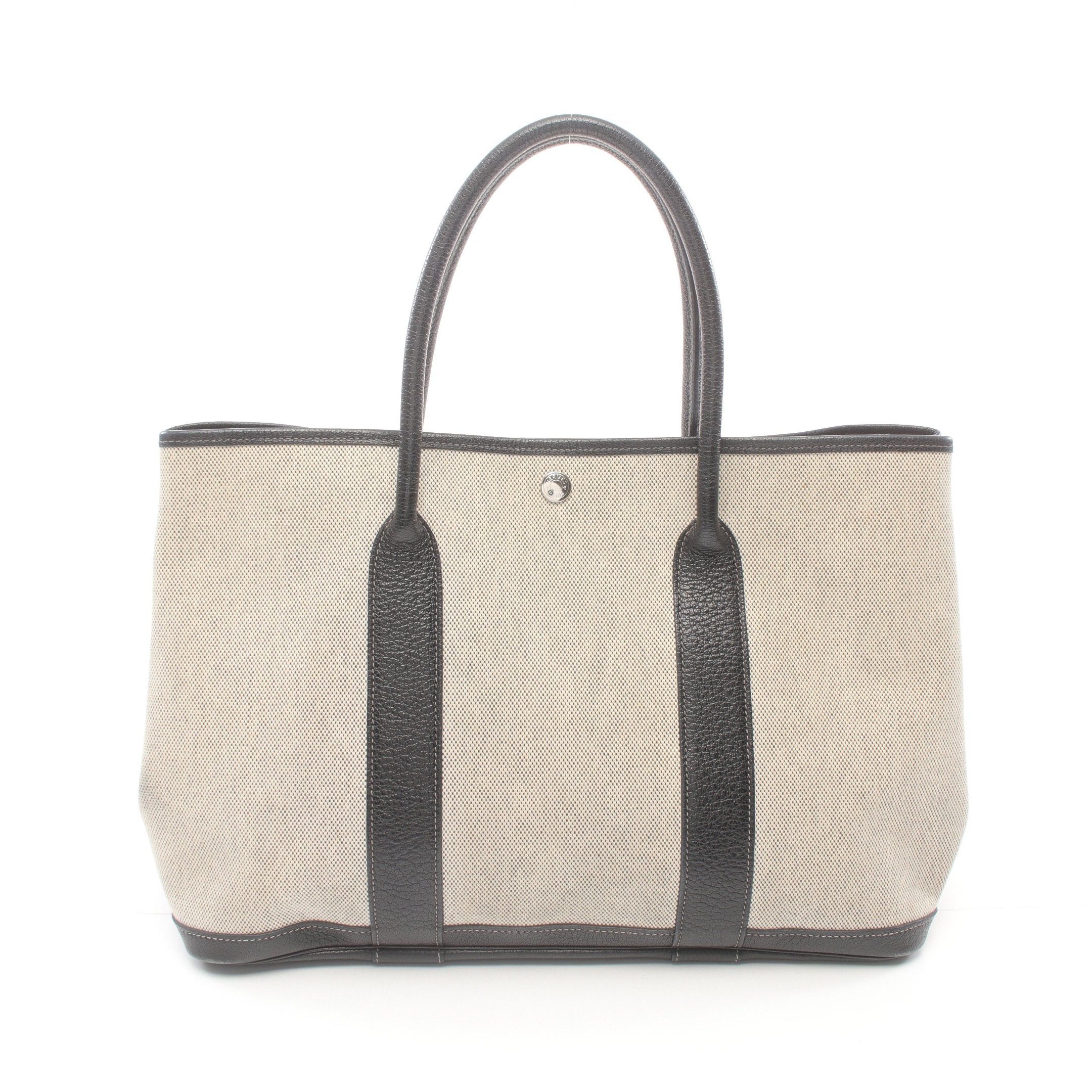 Hermes Hermes Garden Party Pm Handbag Tote Bag Toile Ash Leather Beige Black Silver Hardware □H Stamp Size ONE SIZE - 1 Thumbnail