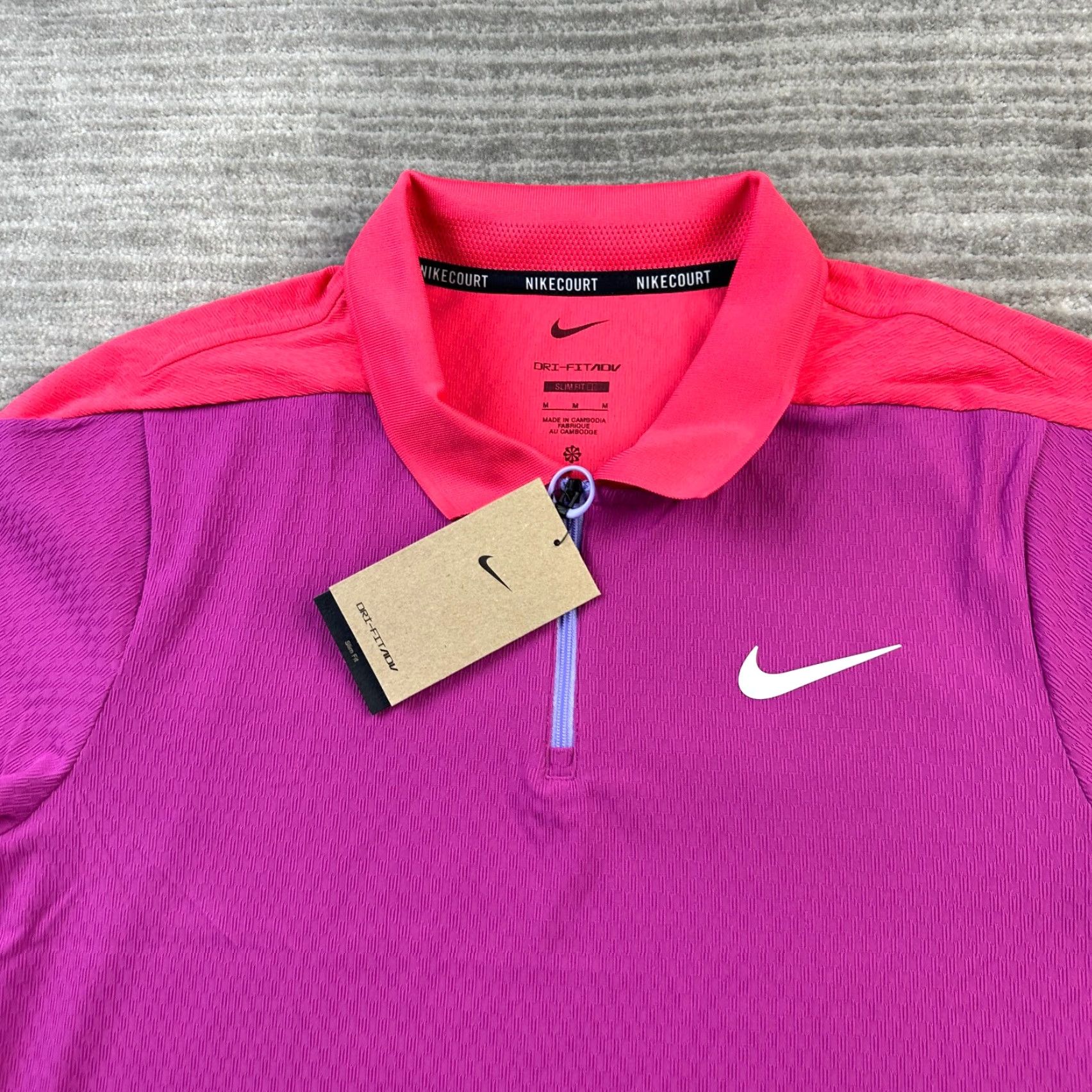 Nike Nike Court Polo Mens M Purple DriFit Tennis Zip Shirt Size US M / EU 48-50 / 2 - 3 Thumbnail