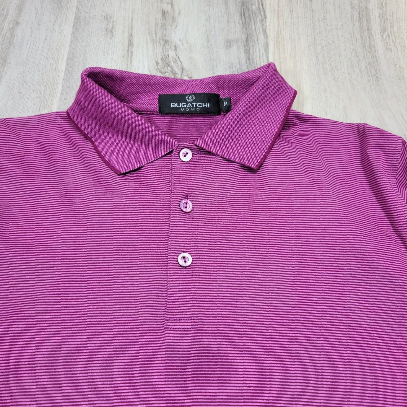 BUGATCHI VINTAGE Bugatchi Uomo Polo Shirt Magenta Golf Short Sleeve Cotton M Mens Size US M / EU 48-50 / 2 - 4 Thumbnail