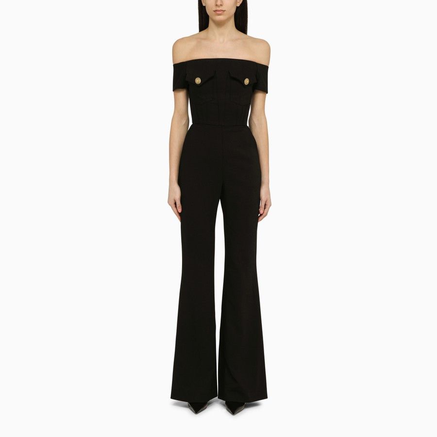 Balmain o1d2blof0824 Jumpsuits in Black Size 27" / US 4 / IT 40 - 1 Thumbnail