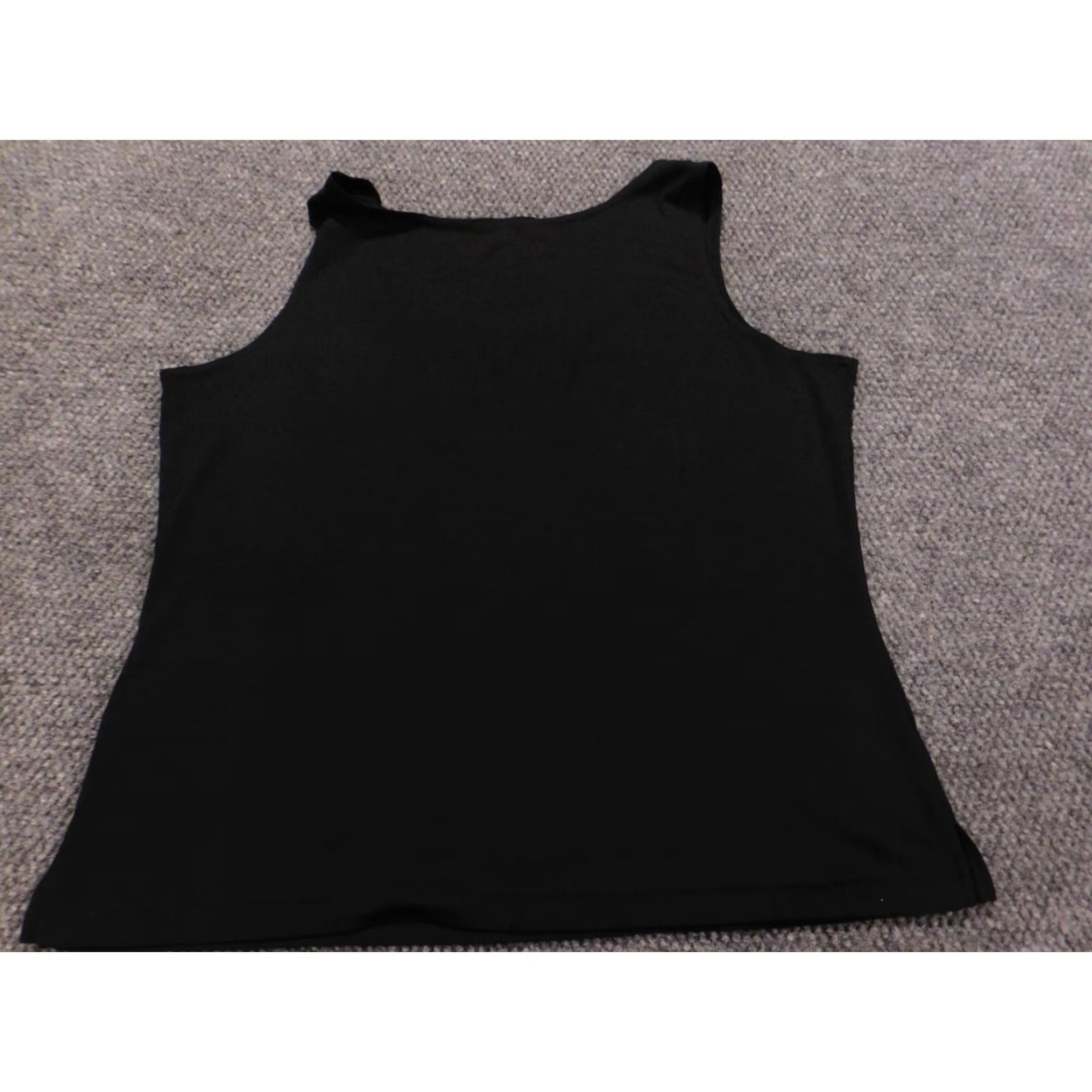 Vintage Cheryl Nash Womens Blouse XL Black Pullover Crew Neck Sleeveless Knit Stretch Button-Down Solid Modern Casual Size XL / US 12-14 / IT 48-50 - 6 Thumbnail
