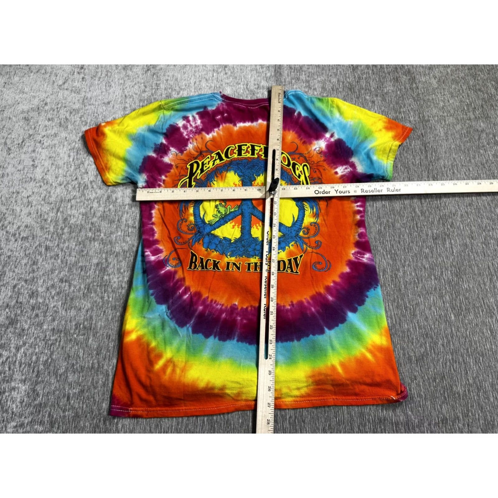 Vintage Peace Frogs Shirt Mens Medium Tie Dye Back In The Day Hippie Graphic Tee T-Shirt Size US M / EU 48-50 / 2 - 4 Thumbnail