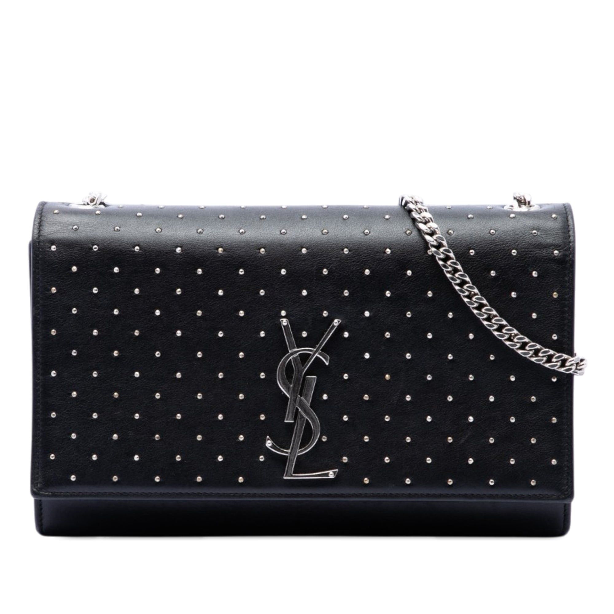 Saint Laurent Paris Medium Studded Calfskin Monogram Kate Crossbody Size ONE SIZE - 1 Thumbnail