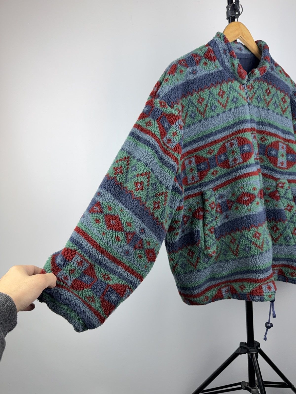 Vintage Vintage 90s Retro Y2K Aztec Pattern Sherpa Fleece Jacket Size US S / EU 44-46 / 1 - 4 Thumbnail