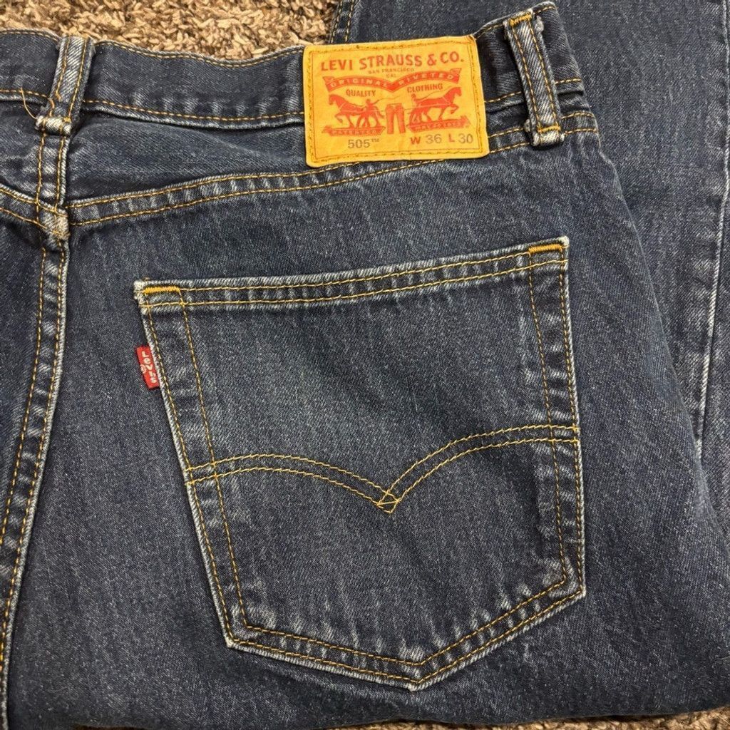 Levi's Men’s Levi's 505 Regular Fit Jeans Size US 36 / EU 52 - 2 Thumbnail