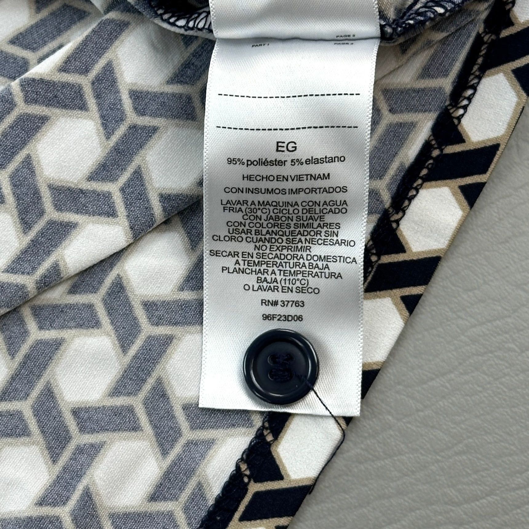 Laundry by Shelli Segal Laundry by Shelli Segal Dress Women’s XL Navy White Geometric Tunic Stretch Dress Size XL / US 12-14 / IT 48-50 - 5 Thumbnail