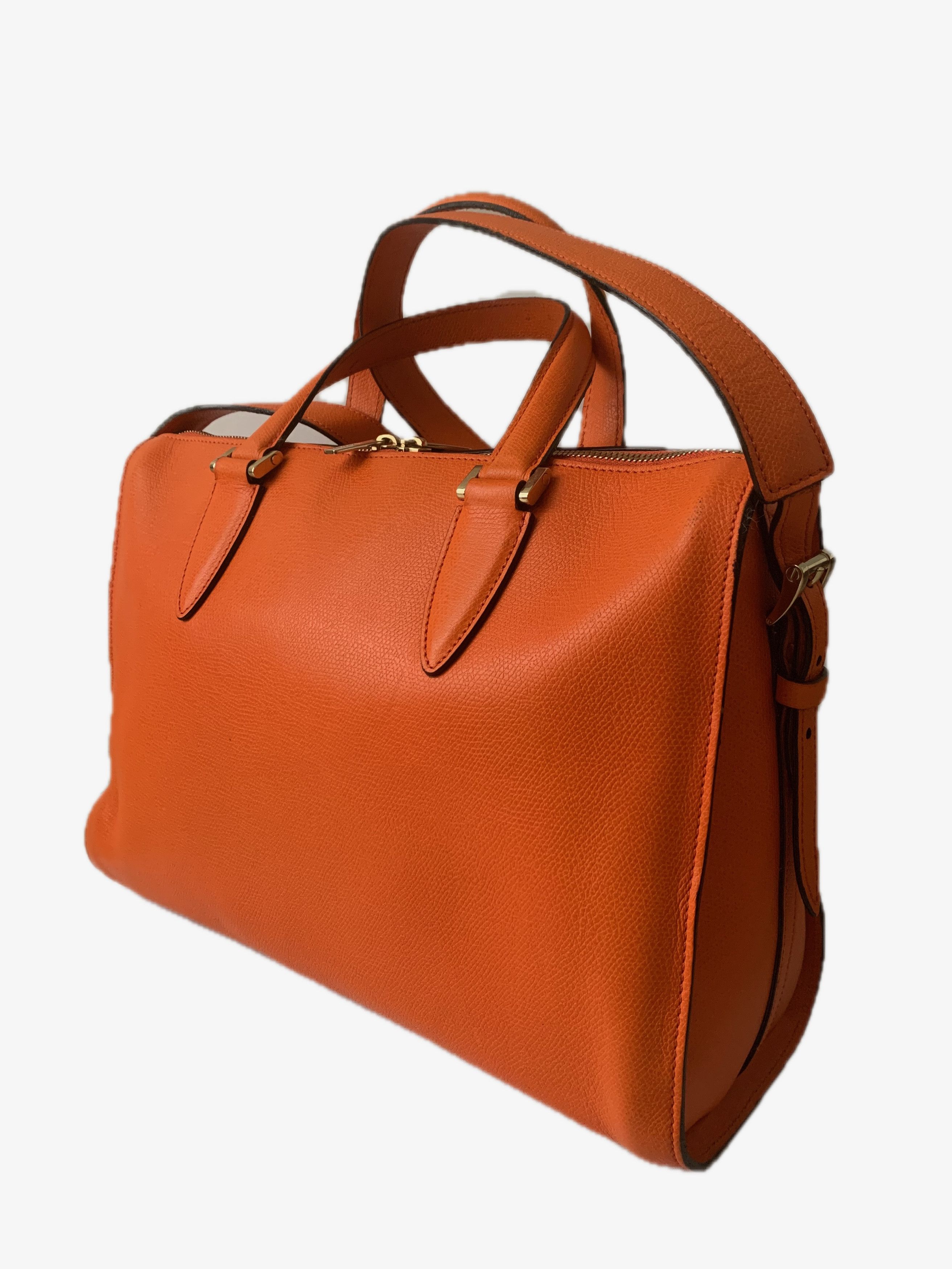 Valextra VALEXTRA Pebbled Leather Top Handles Cross Body Bag Size ONE SIZE - 3 Thumbnail