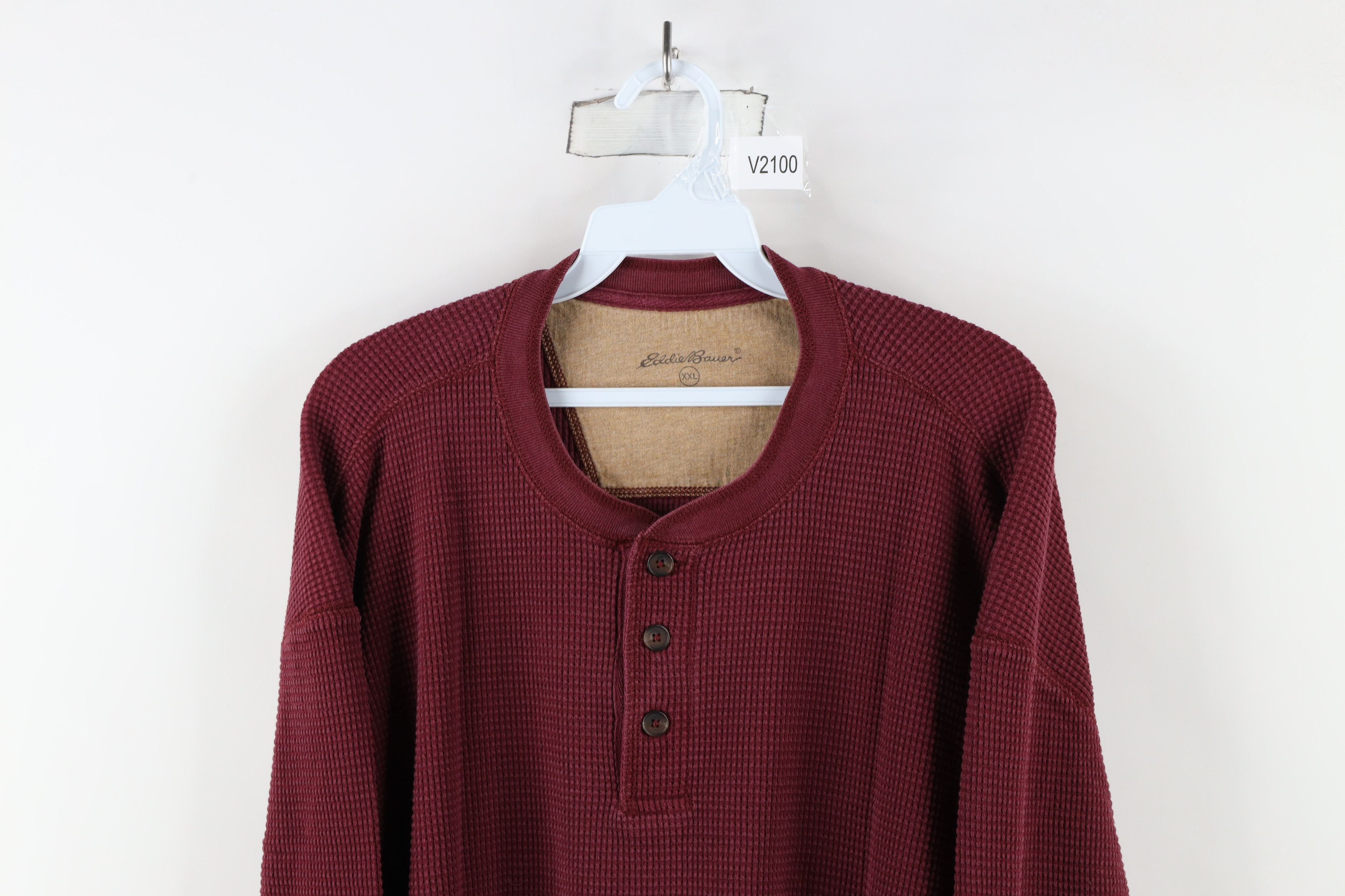 Eddie Bauer × Vintage Vintage 90s Eddie Bauer Knit Long Sleeve Henley T-Shirt Size US XXL / EU 58 / 5 - 2 Thumbnail