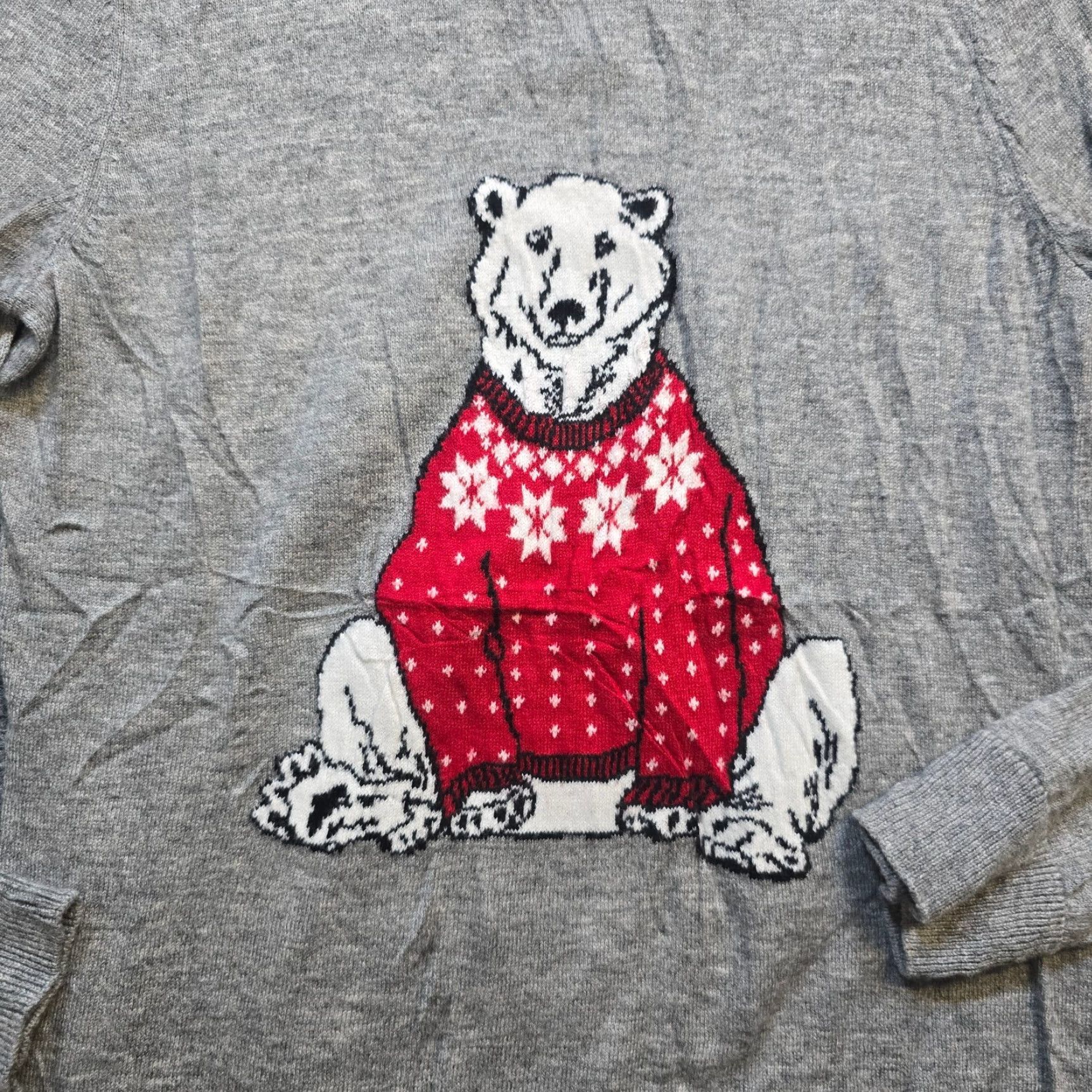Talbots Talbots Sweater Top Women Small Petite Gray Polar Bear Fair Isle Casual Holiday Size S / US 4 / IT 40 - 4 Thumbnail