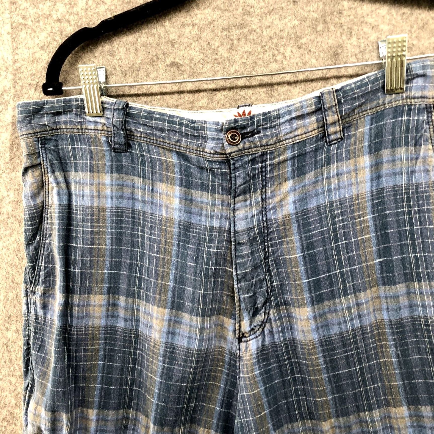 Tommy Bahama Tommy Bahama Silk Linen Shorts Mens 34 Blue Plaid 10'' Inseam Summer Beach Hawaii Casual Travel Size US 34 / EU 50 - 3 Thumbnail