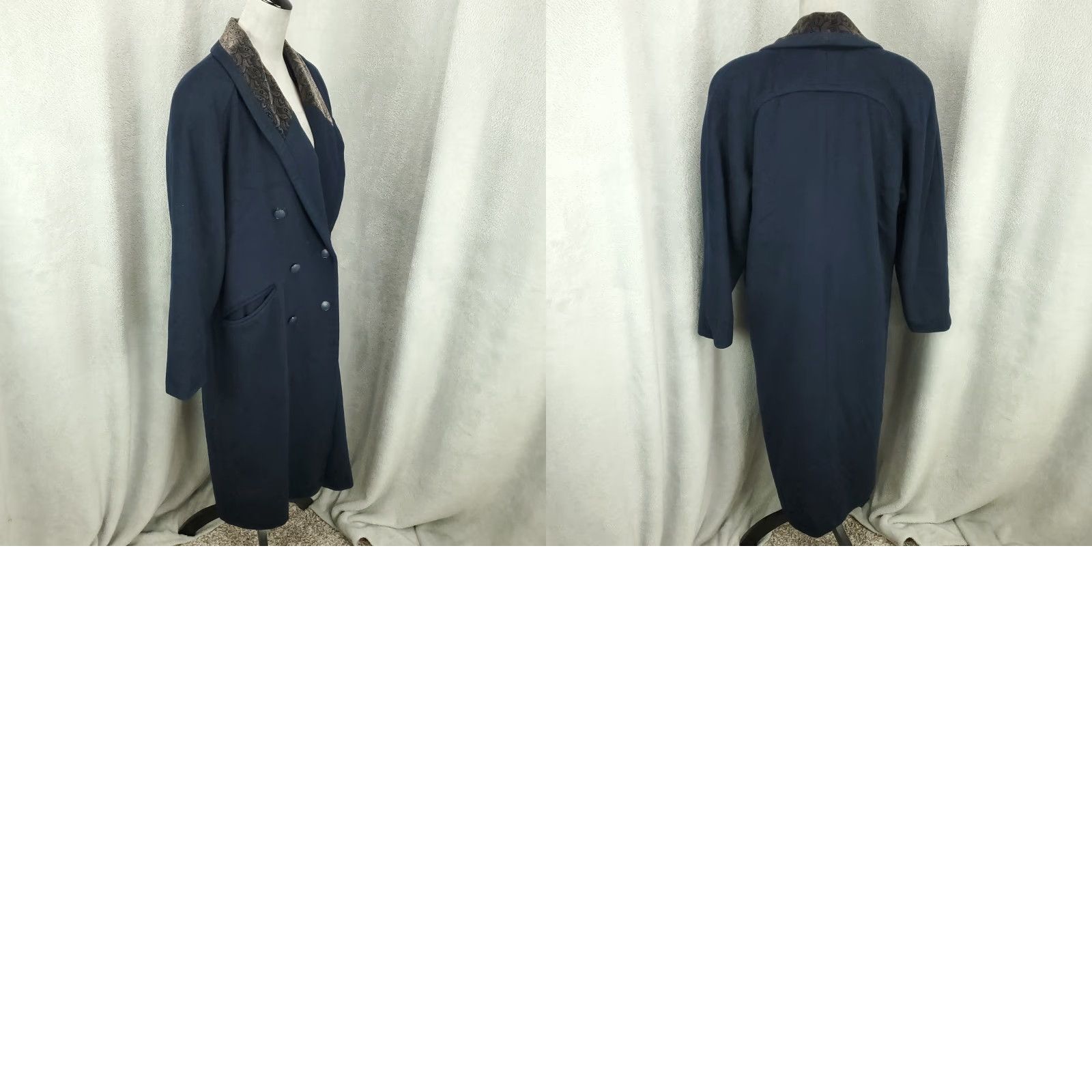 Vintage VINTAGE Donnybrook Trench Coat Womens 8 Navy Longline Button Up Wool Blue Lined USA Made Coat Womens Size M / US 6-8 / IT 42-44 - 9 Thumbnail