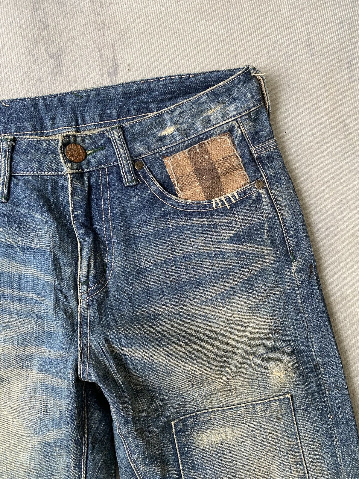 Japanese Brand Lime Inc Japan Usn Marine Patchwork Distressed Design Denim Size US 30 / EU 46 - 11 Thumbnail