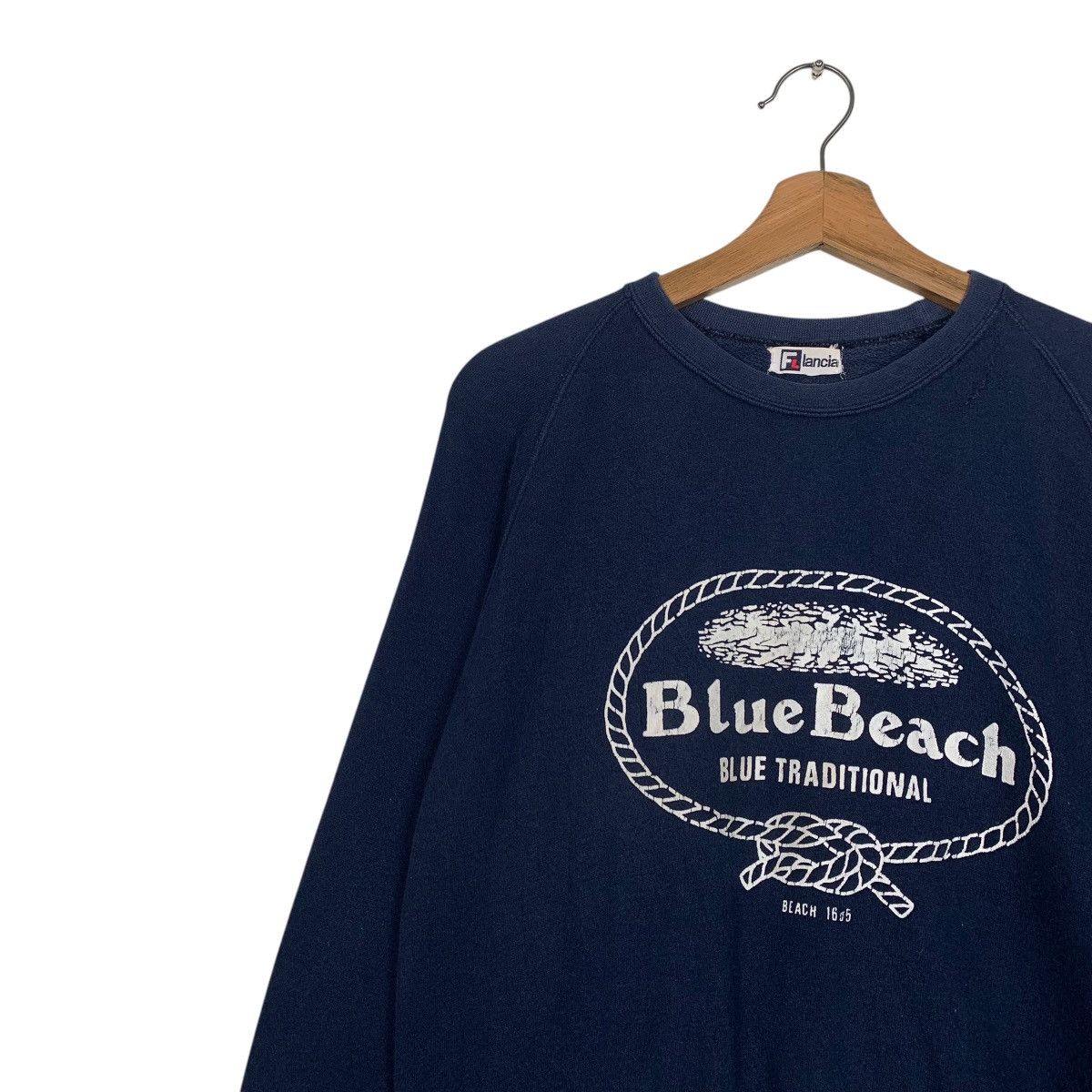 Japanese Brand Flancia Blue Beach Crewneck Sweatshirt Size US M / EU 48-50 / 2 - 6 Thumbnail