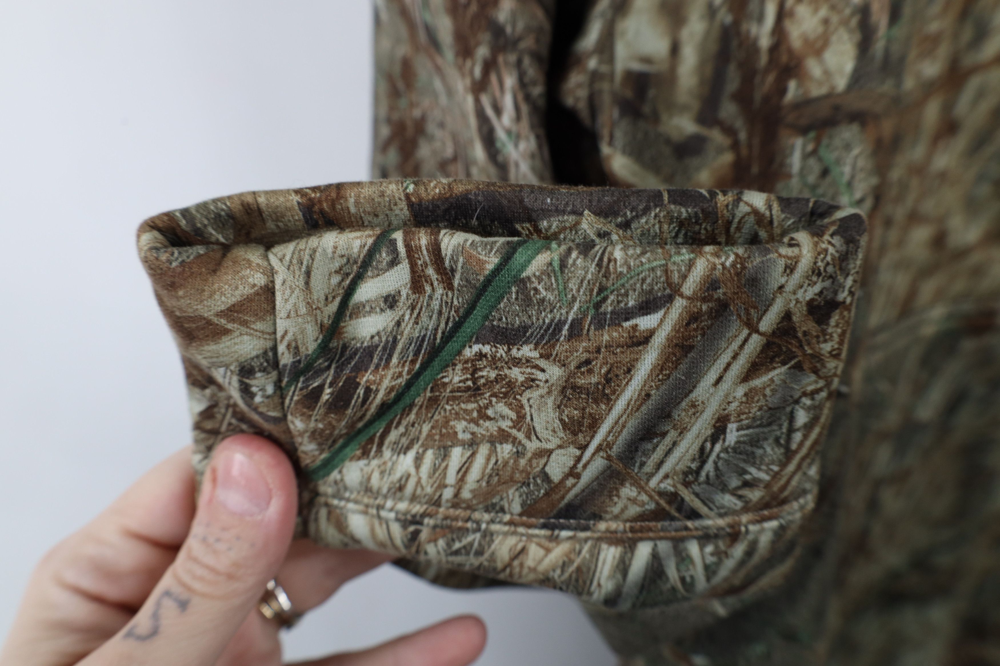 Under Armour × Vintage Under Armour Blind Mossy Oak Camouflage Hoodie Sweatshirt Size US L / EU 52-54 / 3 - 8 Thumbnail