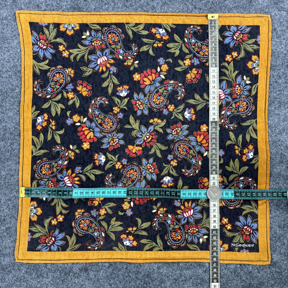 Vintage × Yves Saint Laurent YSL Handkerchief # E055 # Bandana # Neckerchief Size ONE SIZE - 4 Thumbnail