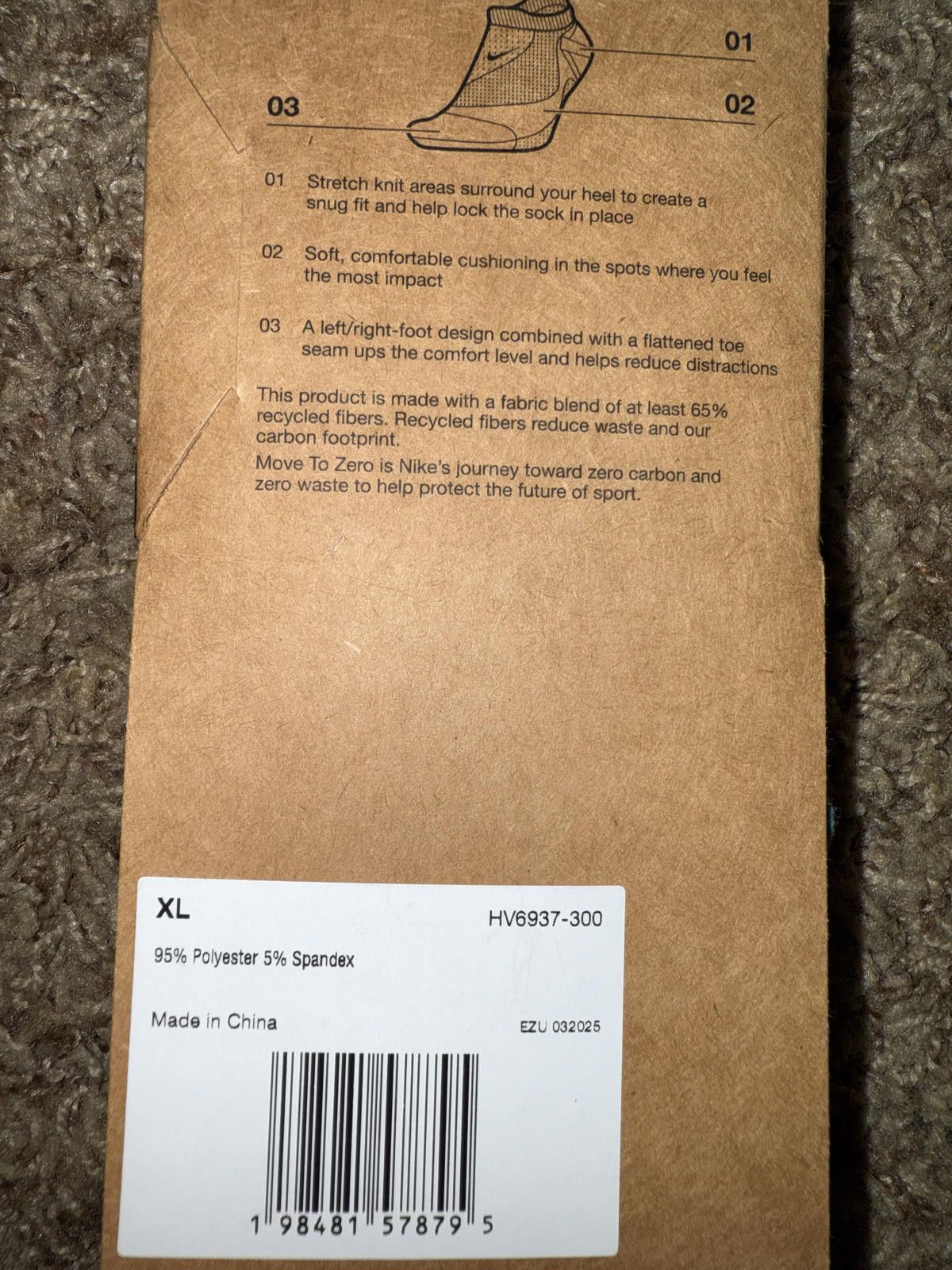 Nike Nike Running Midweight No-Show Socks (1 Pair) Sample Size ONE SIZE - 2 Thumbnail