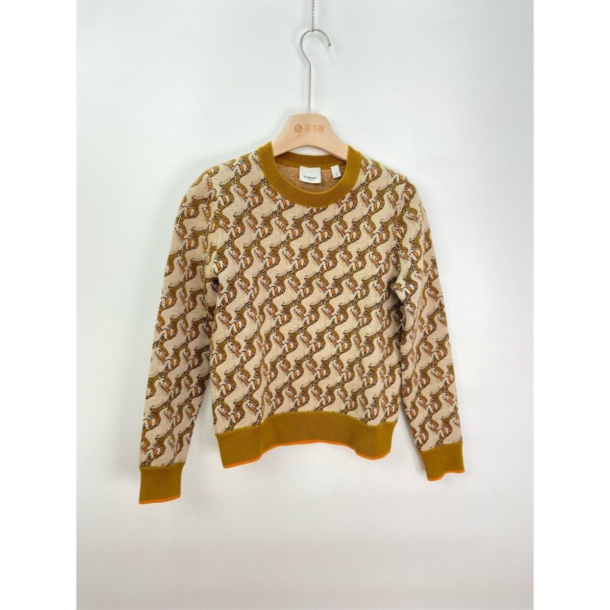 Burberry Burberry Unicorn Print Merino Wool Sweater, Beige Size XS / US 0-2 / IT 36-38 - 1 Thumbnail