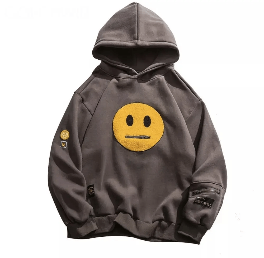 Japanese Brand × Vintage Vintage Smile Grey Hoodie Sweatshirt Pullover Jersey Jumper Size US M / EU 48-50 / 2 - 1 Thumbnail
