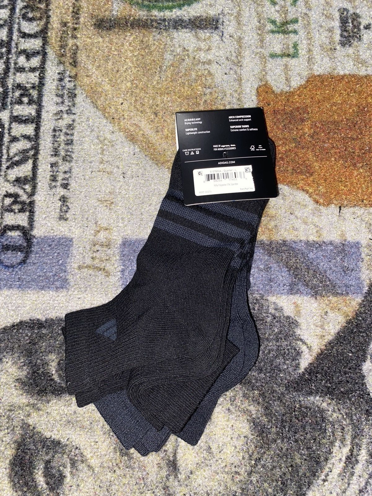 Adidas Adidas Superlite 3.0 6 Pack Quarter Socks LARGE Size ONE SIZE - 2 Thumbnail