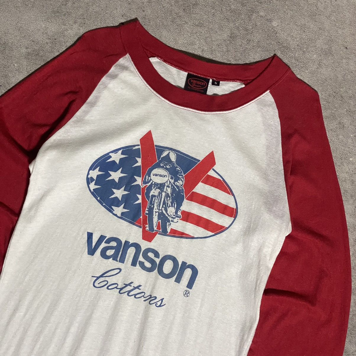 Vanson Leathers Vanson Cotton Vintage Motorcycle Raglan Tee Size US S / EU 44-46 / 1 - 2 Thumbnail