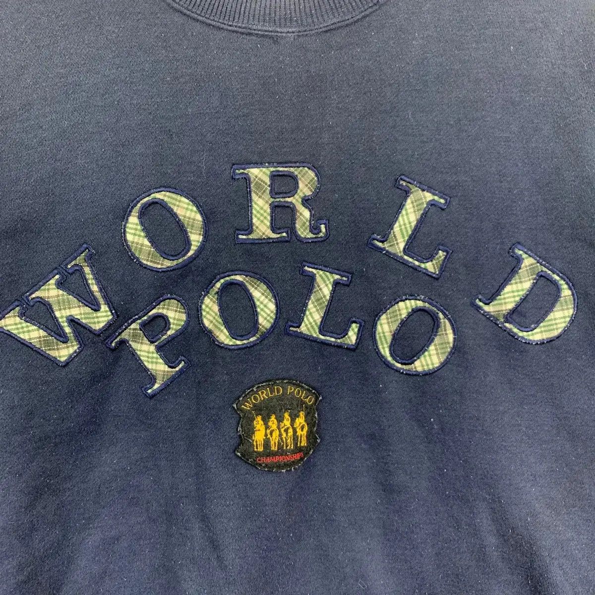 Vintage Vtg WORLD POLO CHAMPIONSHIP Embossed Sweatshirt Size XL / US 12-14 / IT 48-50 - 3 Thumbnail