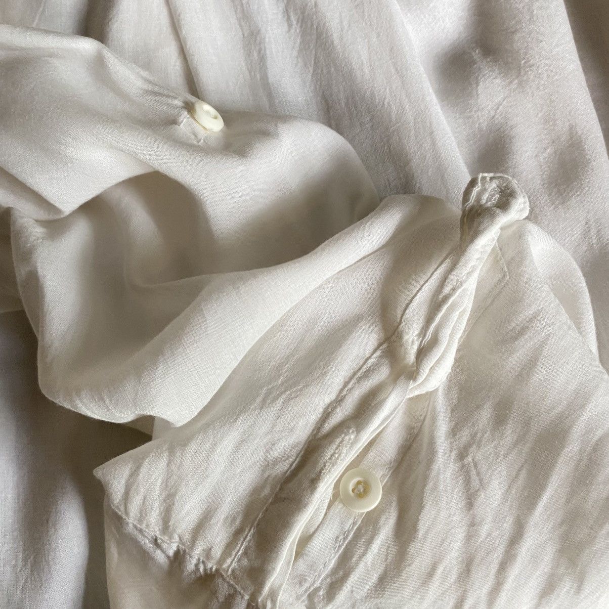 Japanese Brand G.O.A White Soft Pocket Shirt Size ONE SIZE - 25 Thumbnail