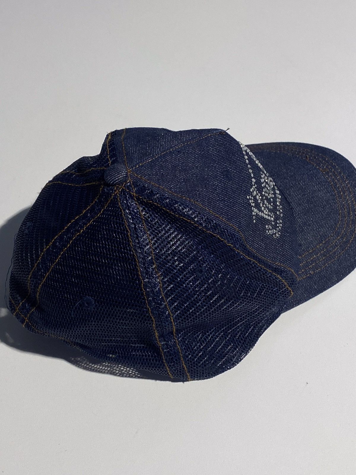 Von Dutch 🔥 00s VON DUTCH RHINESTONES EMBELLISHED DENIM CAP Y2k Size ONE SIZE - 9 Thumbnail