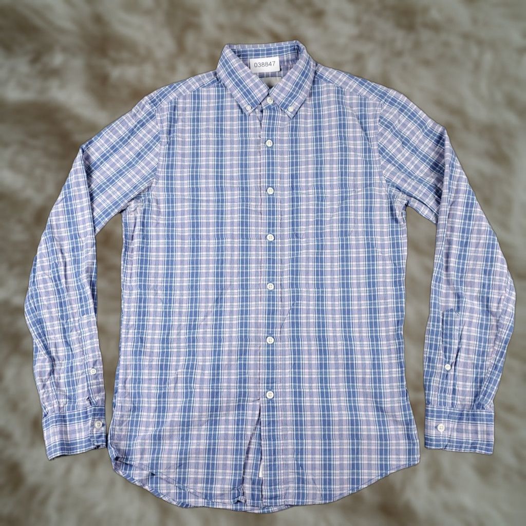 American Eagle Outfitters American Eagle Shirt Blue Plaid Button-Up Long Sleeve Casual Mens XS Size US XS / EU 42 / 0 - 1 Thumbnail