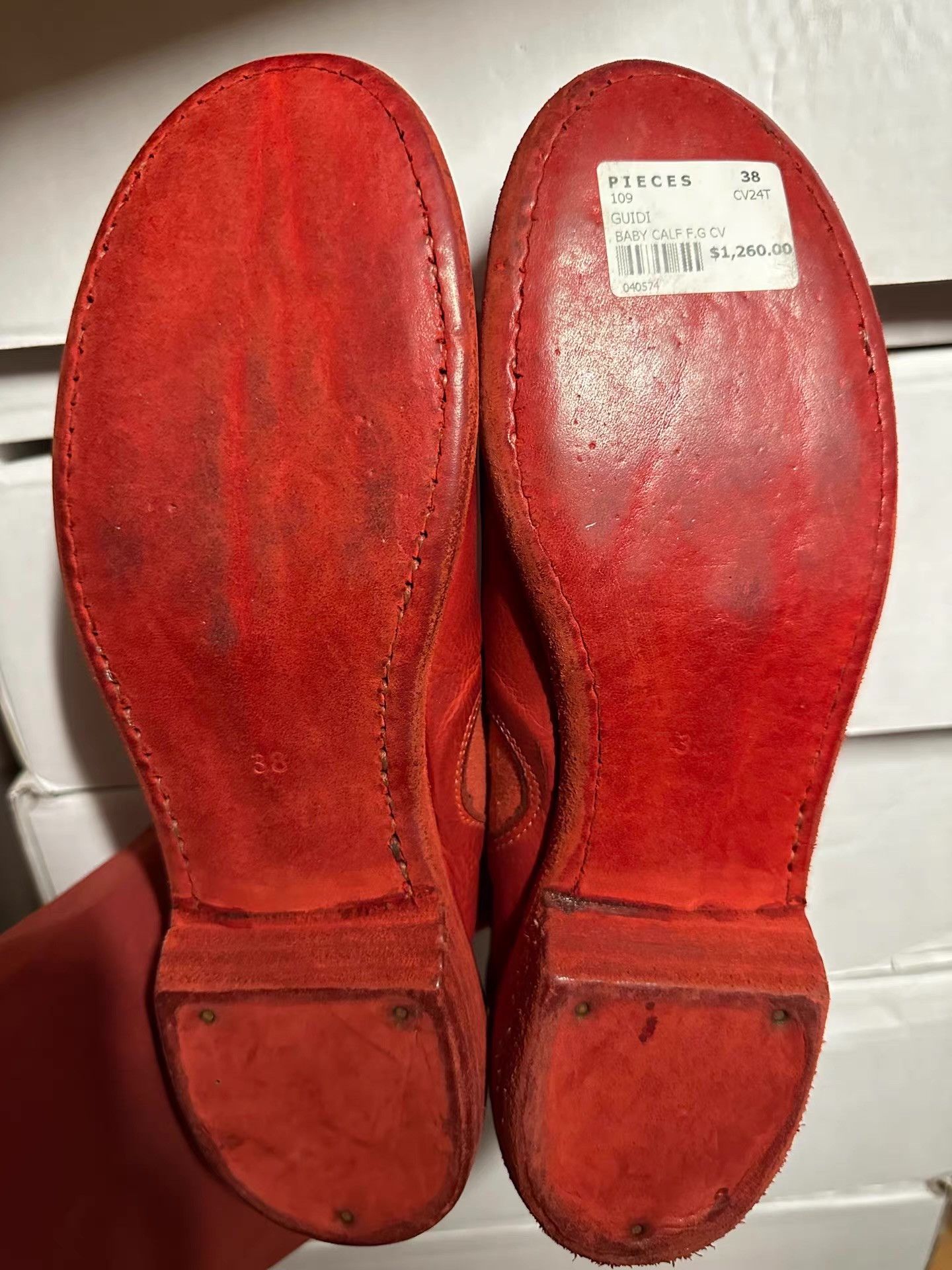 Guidi Guidi 16SS Women’s 109 Red Slip‑Ons Ｑ25 Size US 6 / IT 36 - 4 Thumbnail