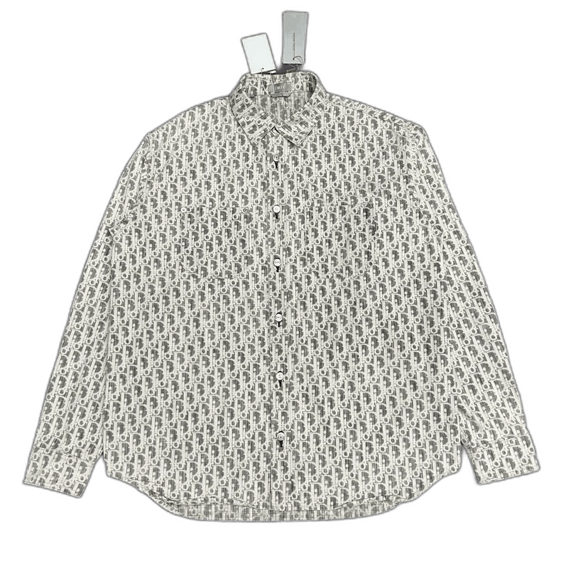 Dior Grey Logo Denim Shirt Jacket