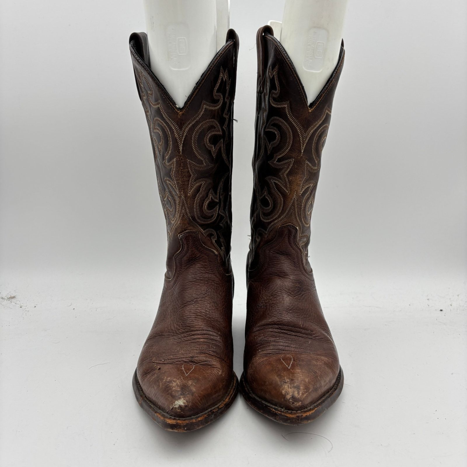 Vintage Vintage J. Chisholm Brown Leather Western Boots Men's 8.5D Size US 8.5 / EU 41-42 - 2 Thumbnail