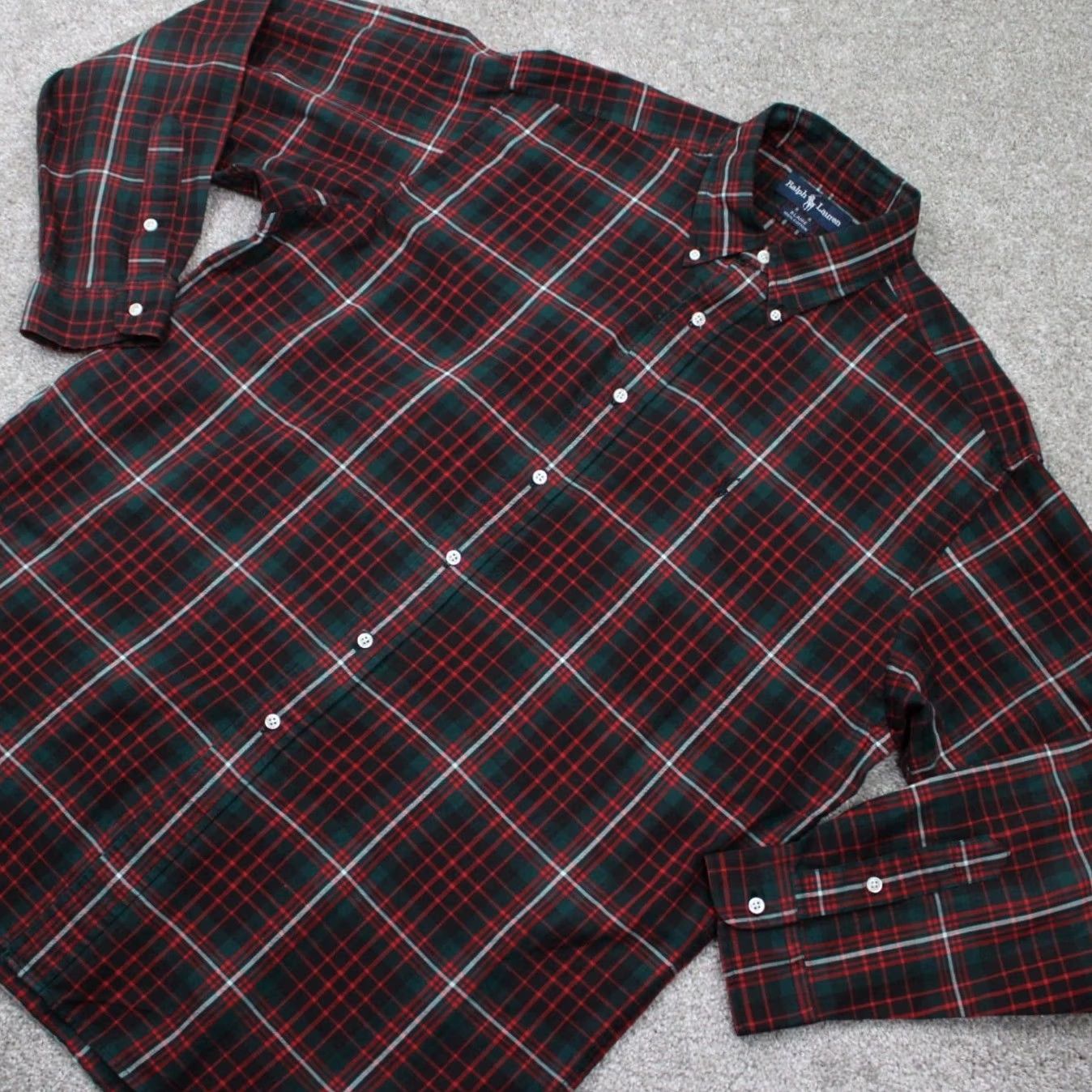 Ralph Lauren Ralph Lauren Shirt Mens Large Red/Black Plaid Cotton Button Down Long Sleeve Size US L / EU 52-54 / 3 - 3 Thumbnail