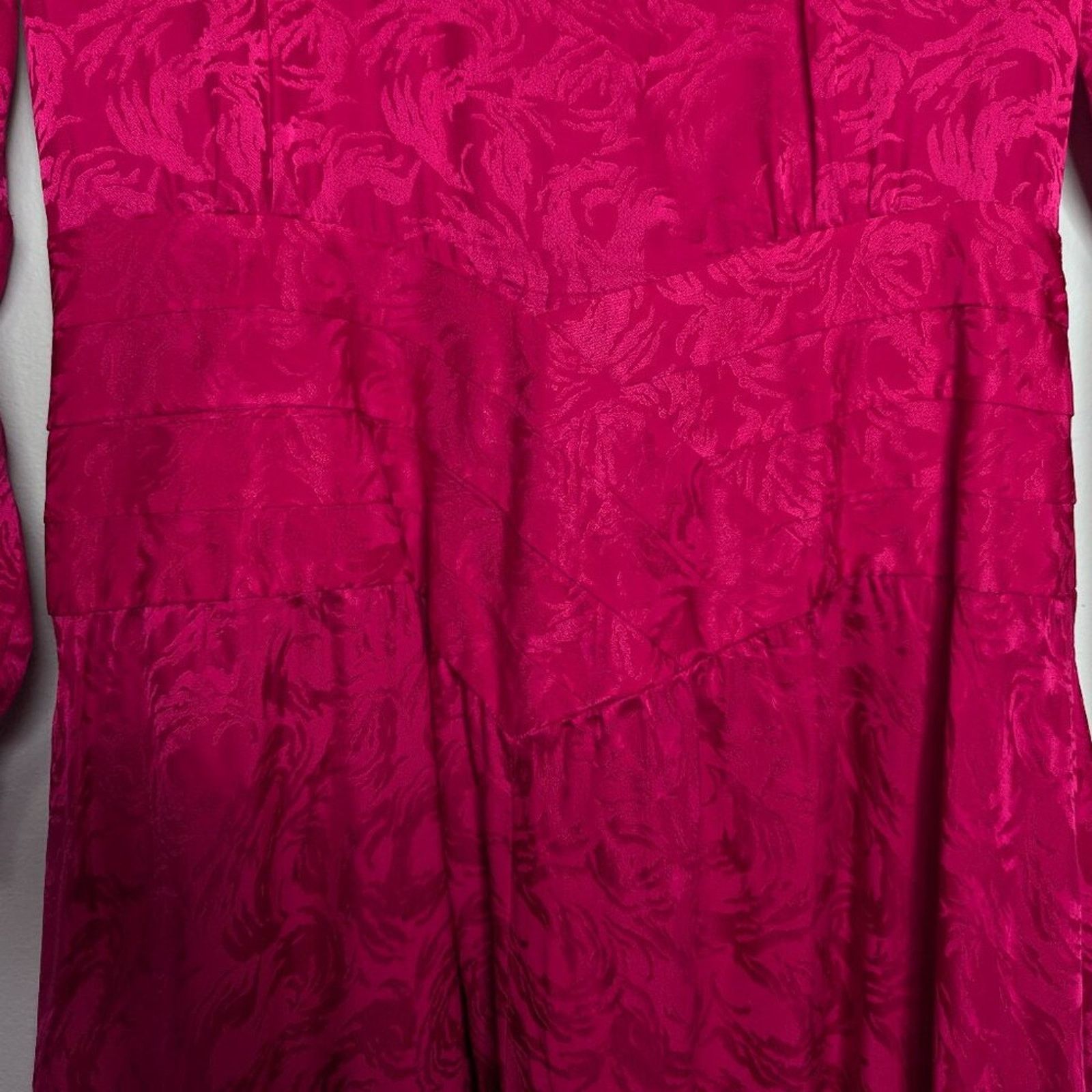 Vintage Argenti Vintage 80's Bright Pink Silk Dress Long Sleeve Size M / US 6-8 / IT 42-44 - 3 Thumbnail