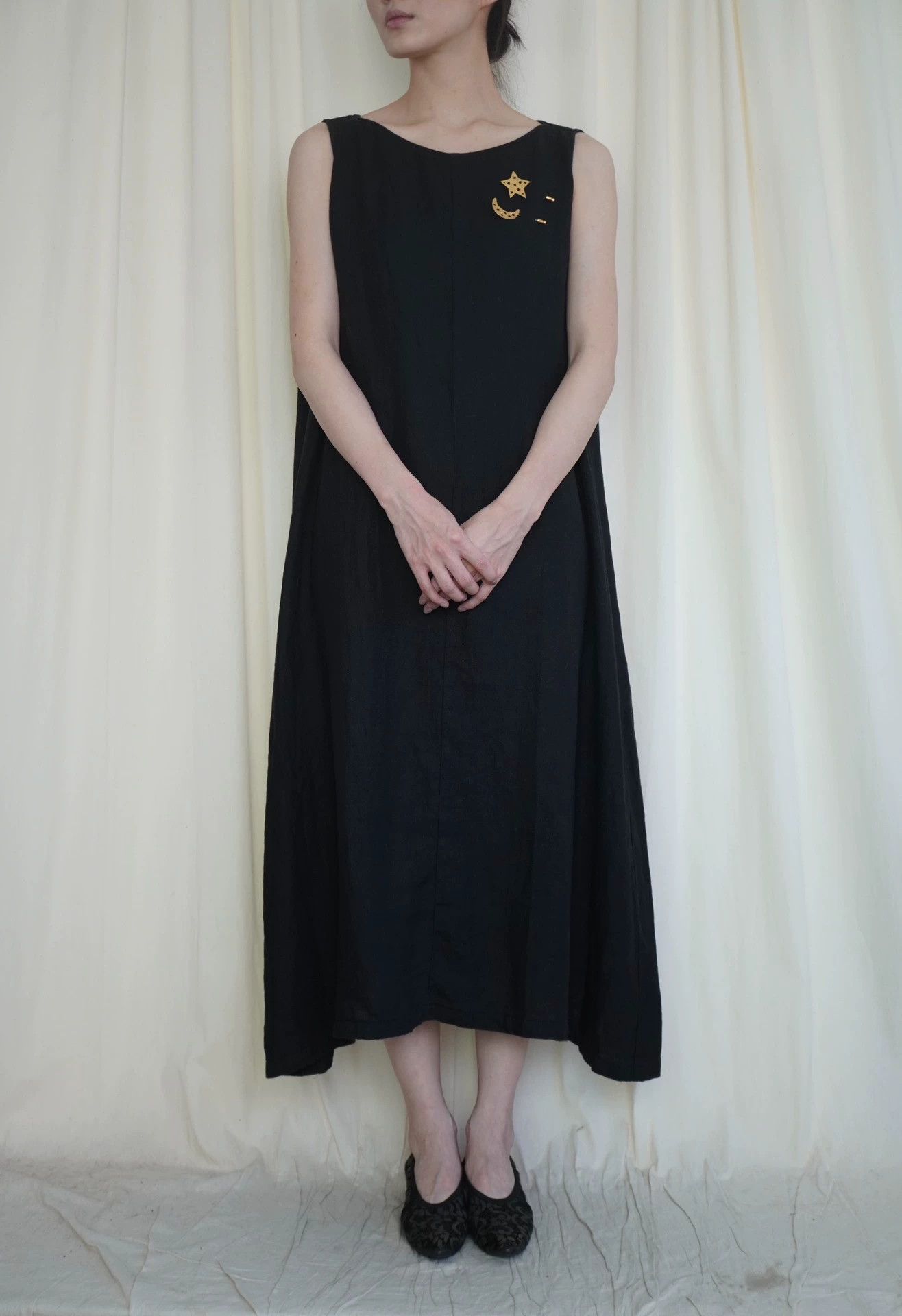 Other EvamEva 2000s Black Linen Vest Dress Japan 9/10 Free Size Size ONE SIZE - 2 Thumbnail