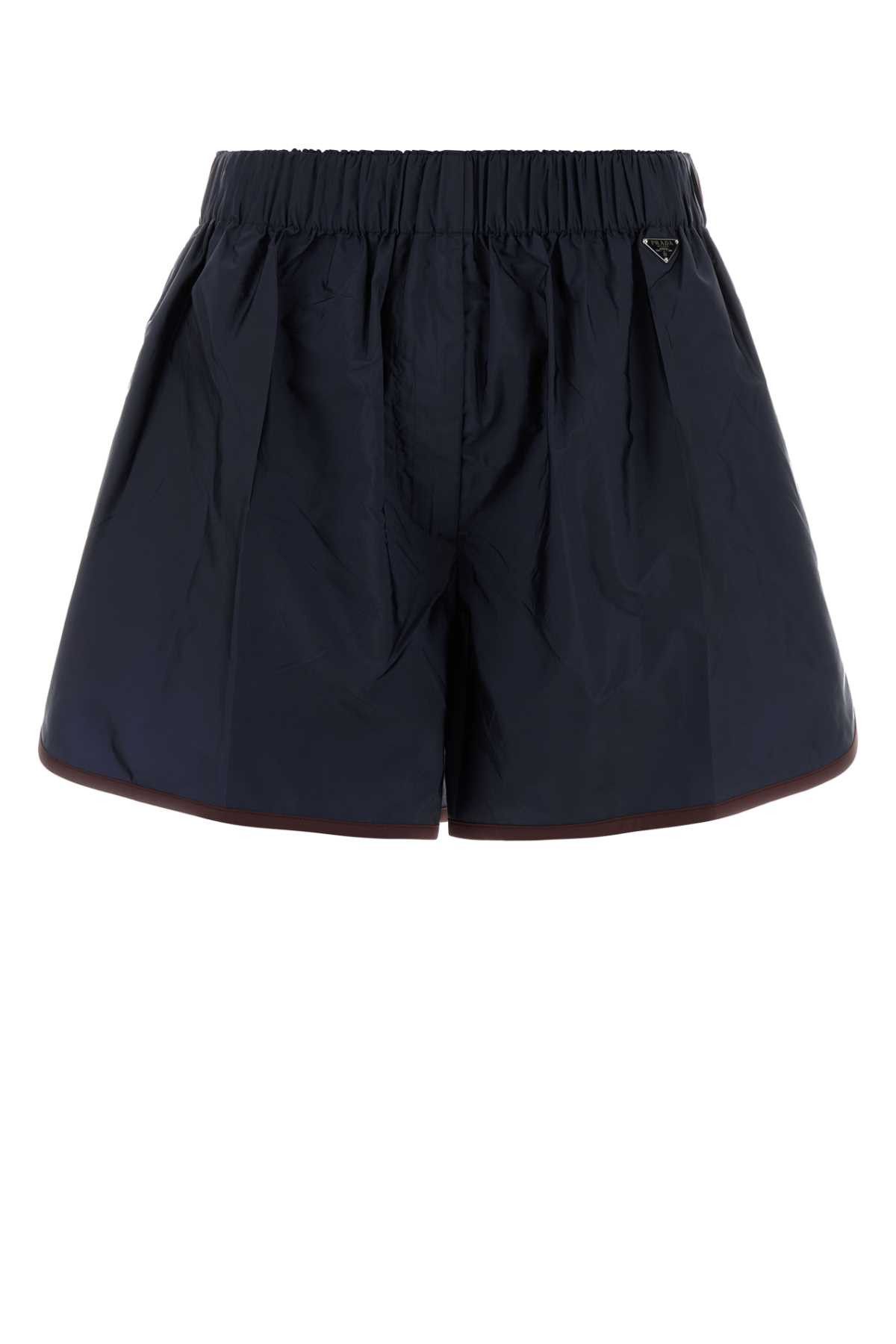 Prada Navy Blue Re-Nylon Shorts Size 28" / US 6 / IT 42 - 1 Thumbnail