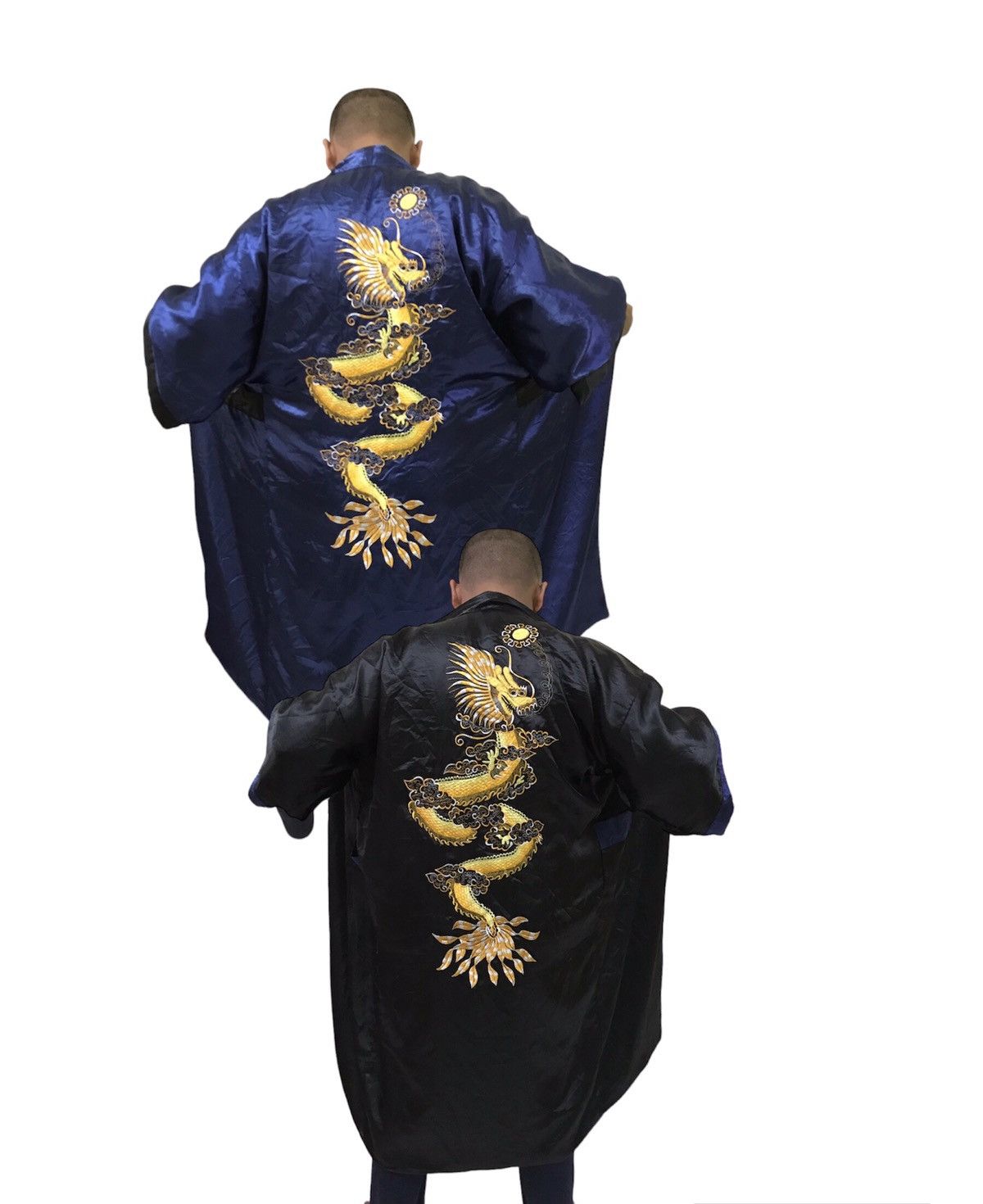 Japanese Brand Vintage Pyajamas Silk Reversible Dragon Size US M / EU 48-50 / 2 - 1 Thumbnail