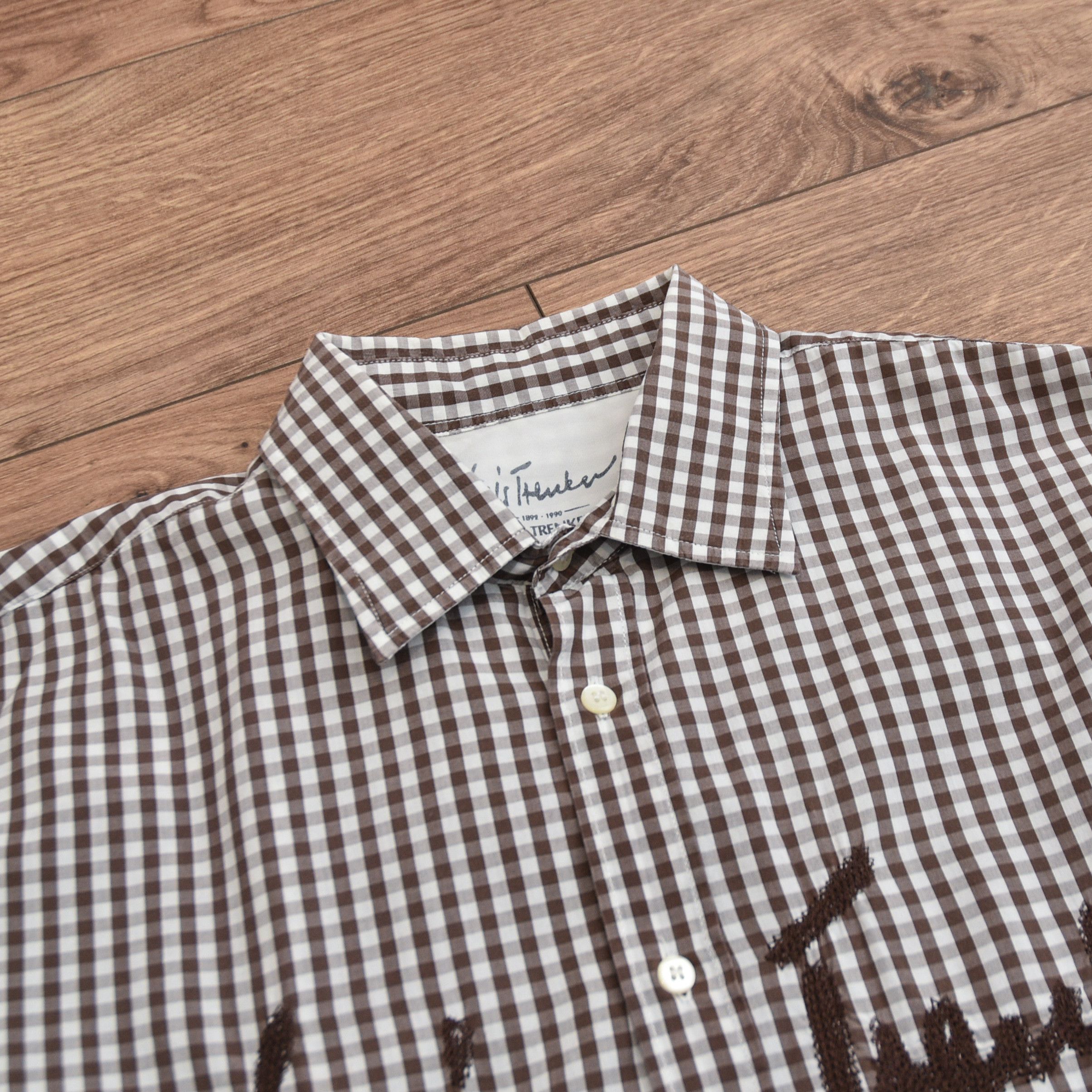 Man Made In Australia Luis Trenker Gingham Check Shirt Script Embroidery Logo Size US XL / EU 56 / 4 - 10 Thumbnail