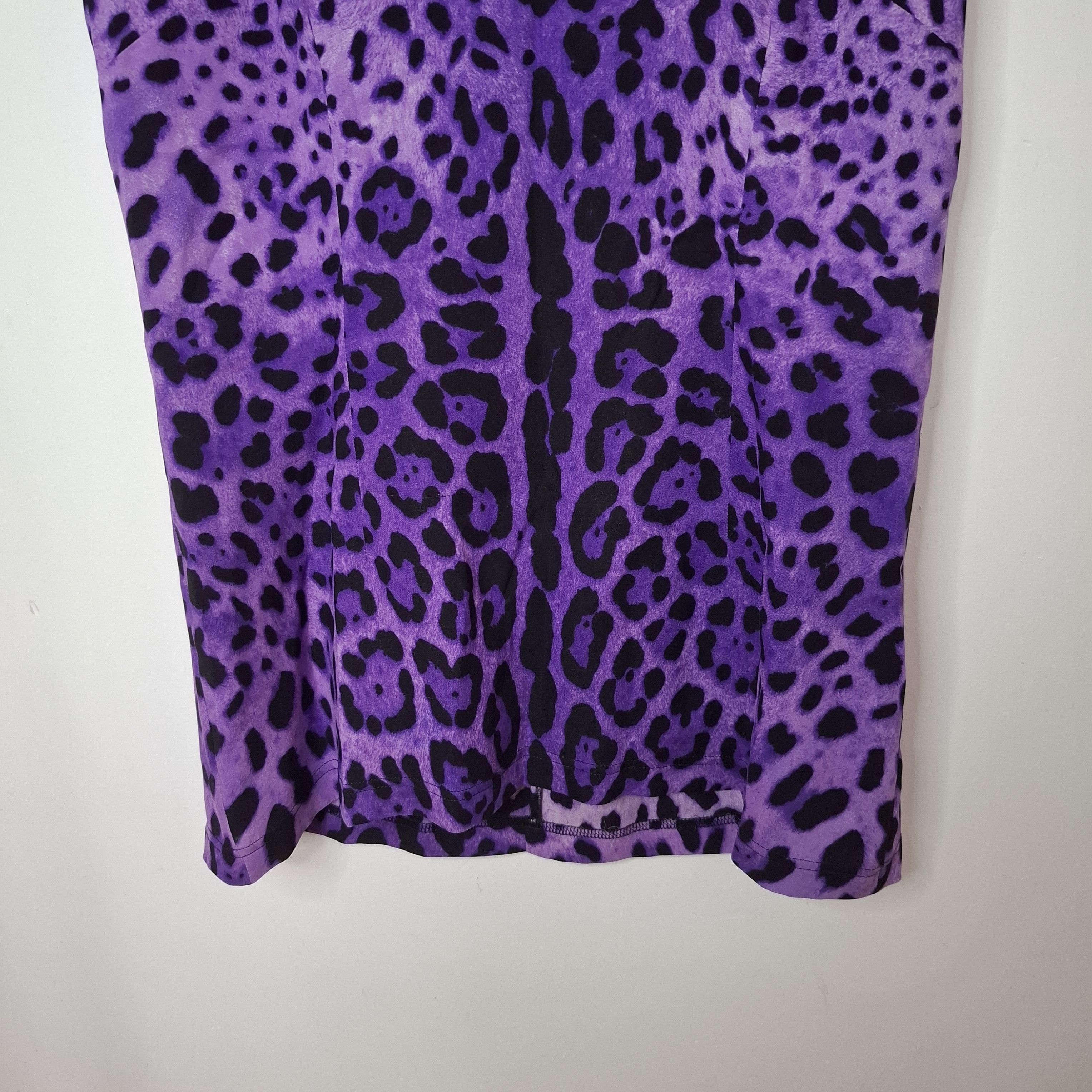 Dolce & Gabbana DOLCE & GABBANA Purple Leopard Print Silk Sleeveless Top Size M / US 6-8 / IT 42-44 - 4 Thumbnail