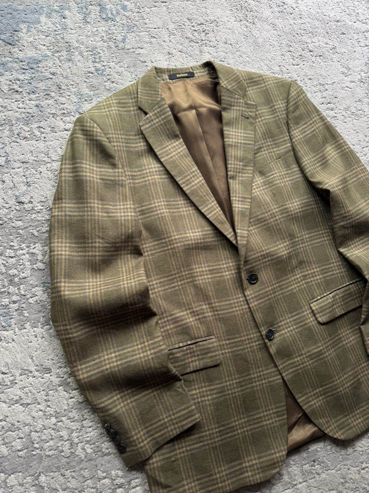 Barbour Barbour Linen/Silk Plaid Jacket Size 50 Size 50R - 3 Thumbnail