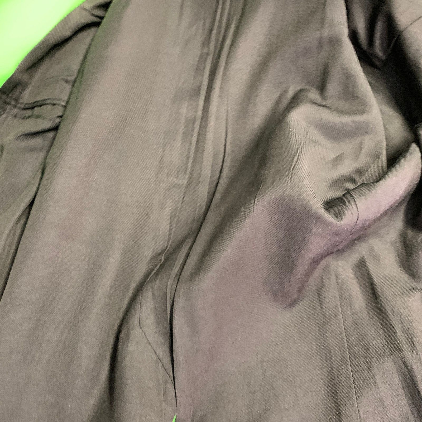AMI Size 36 Neon Green Wool Blend Twill Notch Lapel Suit Size 36R - 8 Thumbnail