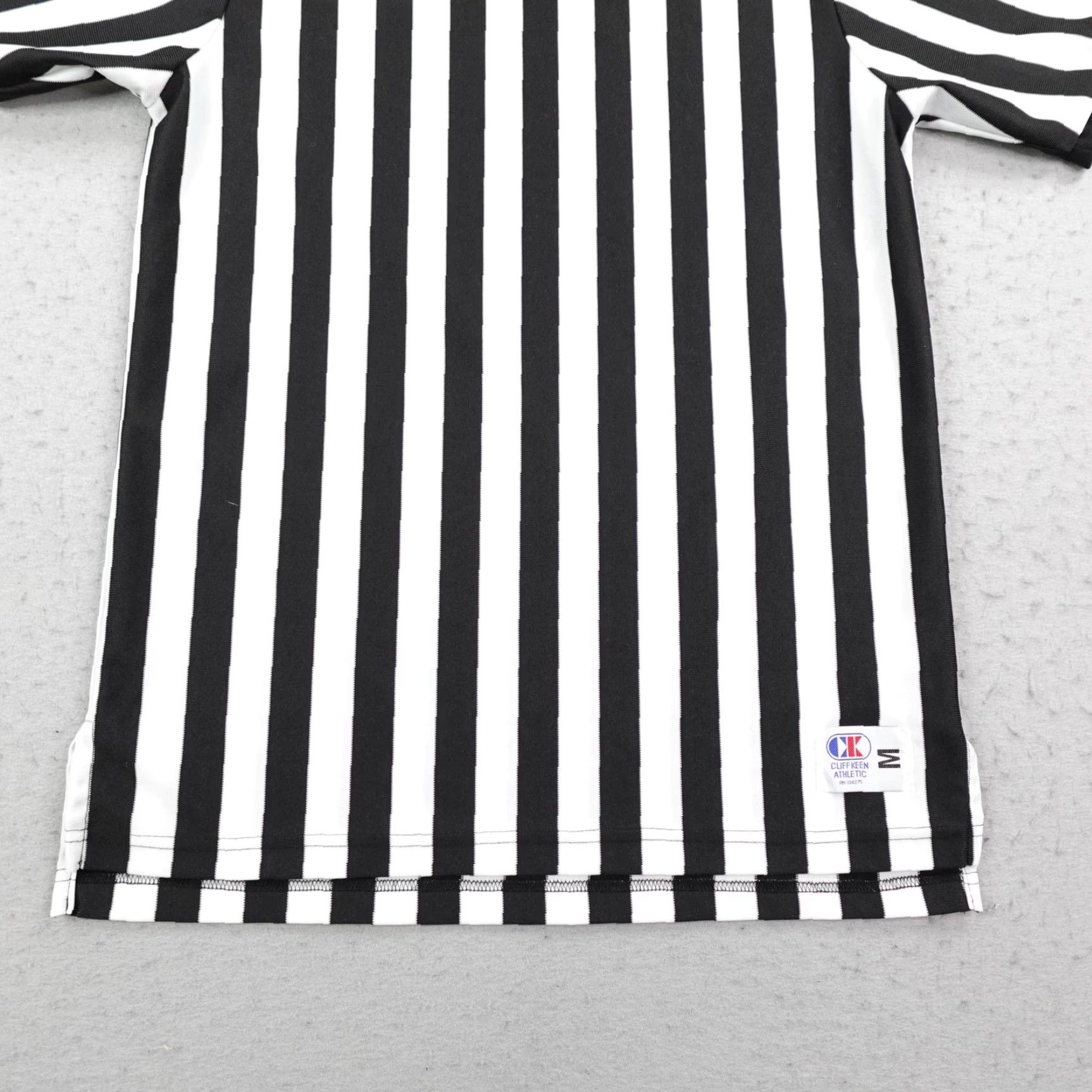 Vintage Cliff Keen Athletic Referee Shirt Black White Striped V Neck Medium Canada Mens Size US M / EU 48-50 / 2 - 3 Thumbnail