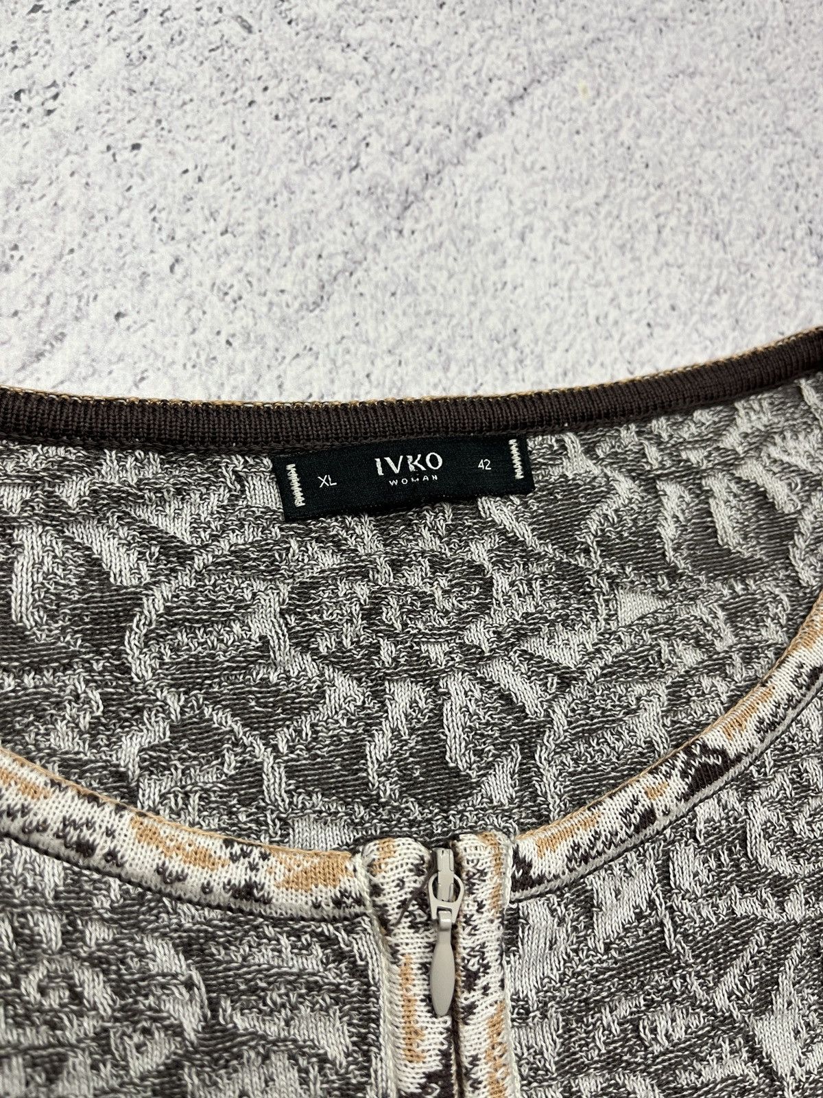 Vintage Ivko Woman Jacquard Cardigan Sea Shell Pattern Size XL Size XL / US 12-14 / IT 48-50 - 4 Thumbnail