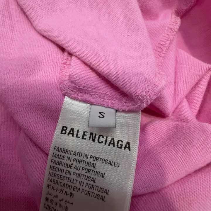 Balenciaga Balenciaga Pink Hand Drawn Logo T-Shirt 0079-2507 Size S / US 4 / IT 40 - 4 Thumbnail