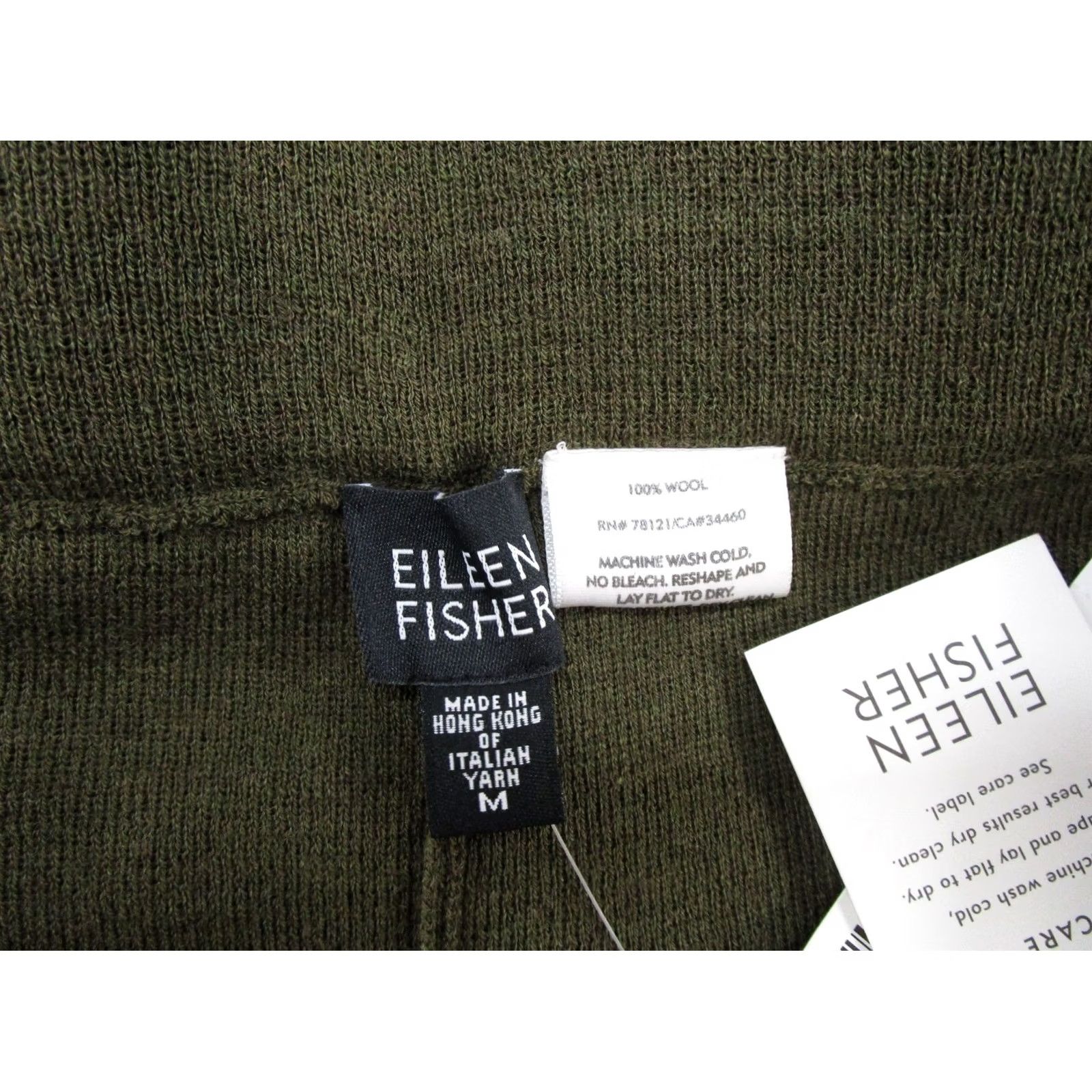 Eileen Fisher NWT Eileen Fisher Pants Womens M Washable Wool Crepe Straight Leg Caper Green Size 32" / US 10 / IT 46 - 3 Thumbnail